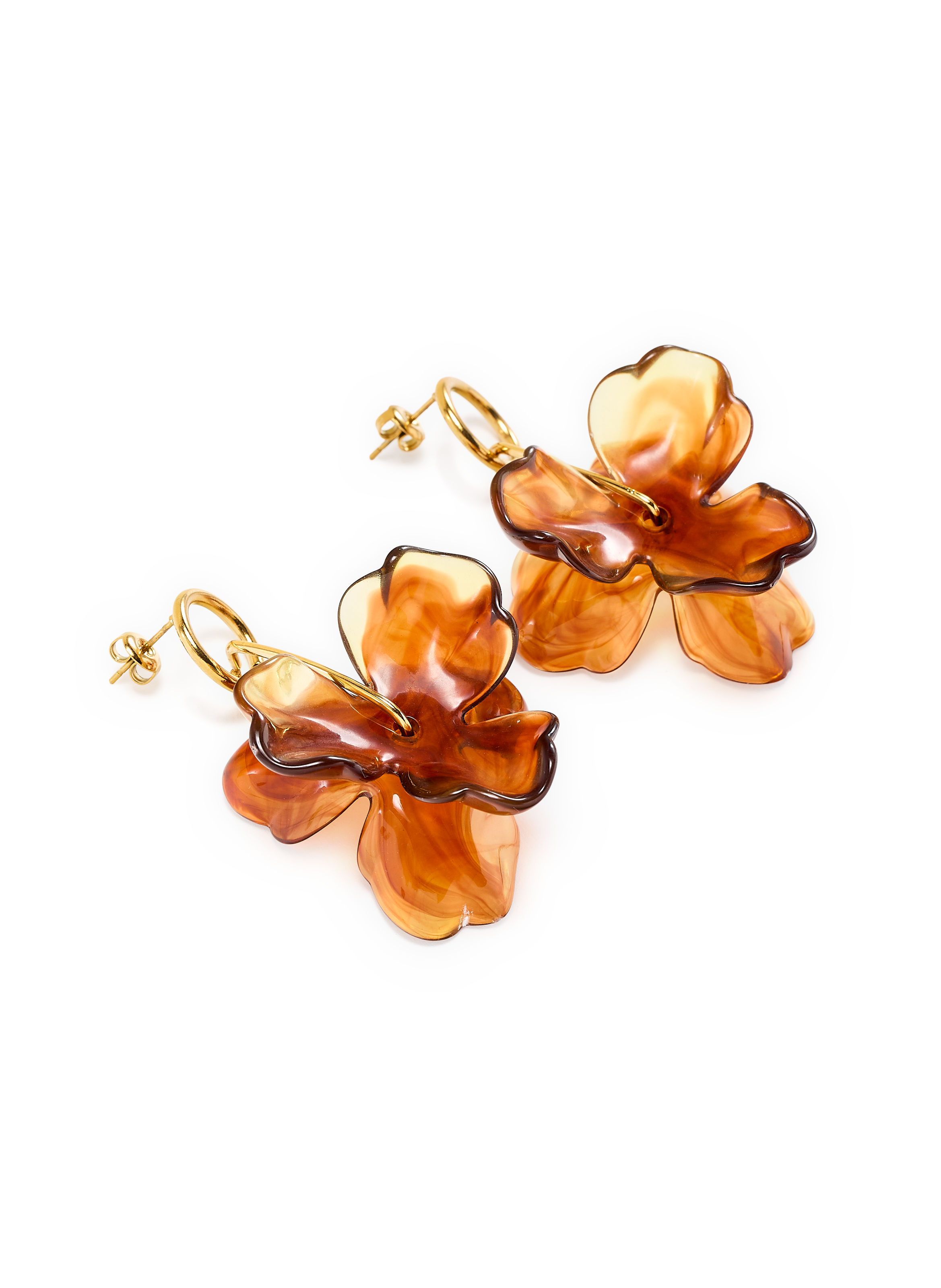 Boucles d&#039;oreille pendantes AU PRINTEMPS PARIS Marron