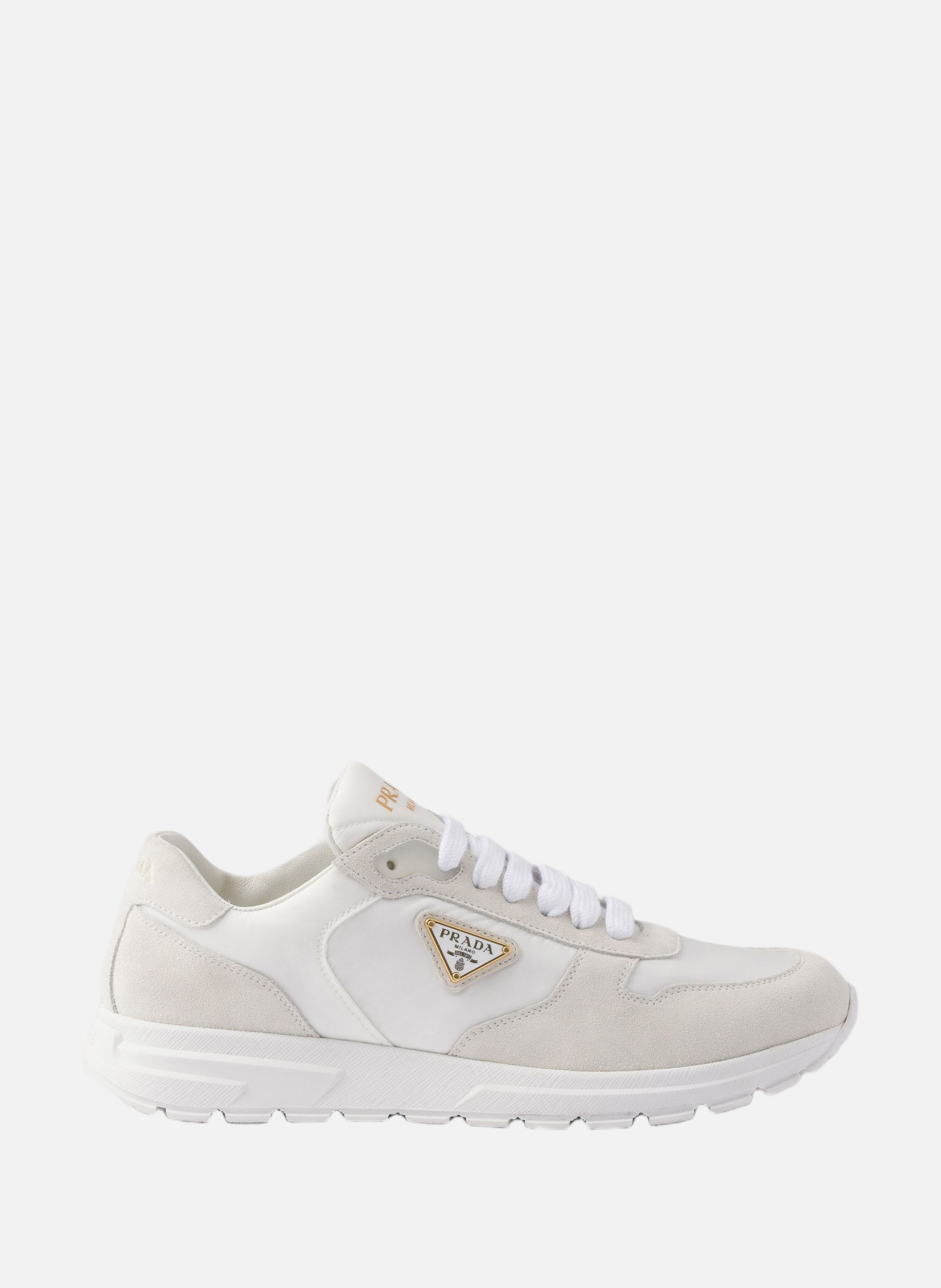 Sneakers prax 2.0 en re-nylon et veau velours PRADA Blanc