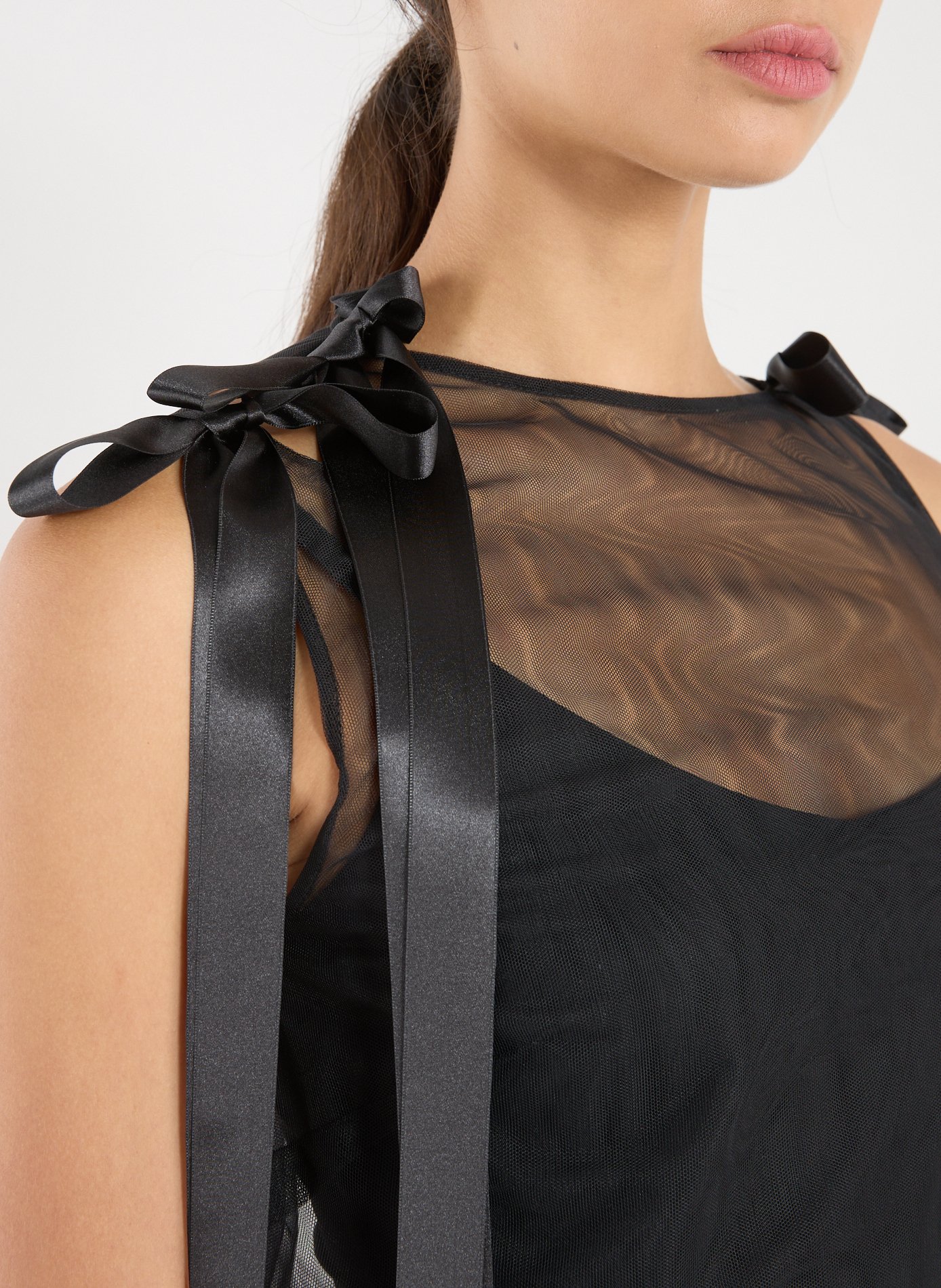 Dress with transparent ribbon bows SIMONE ROCHA Black