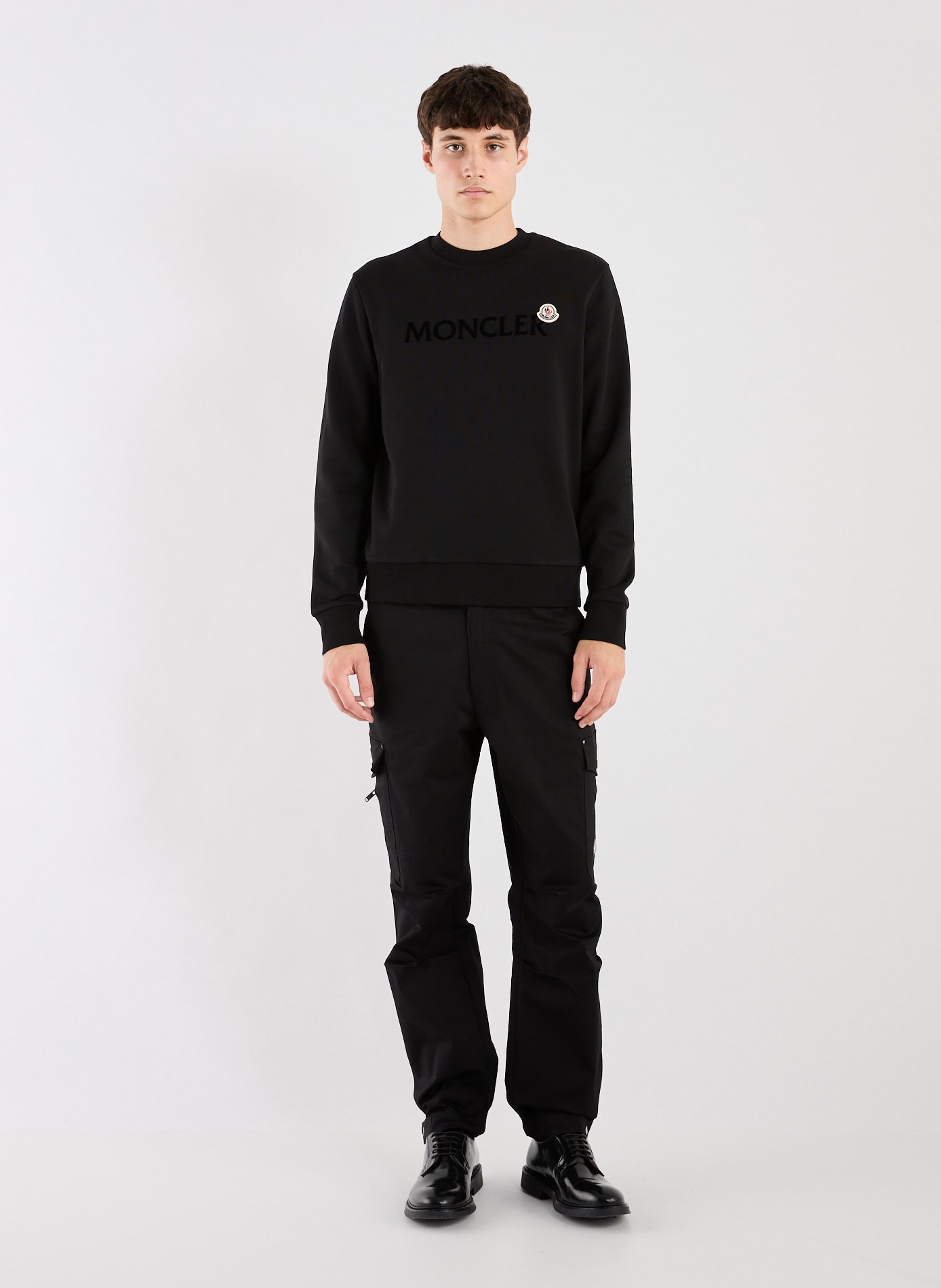 Cotton logo sweatshirt MONCLER Black