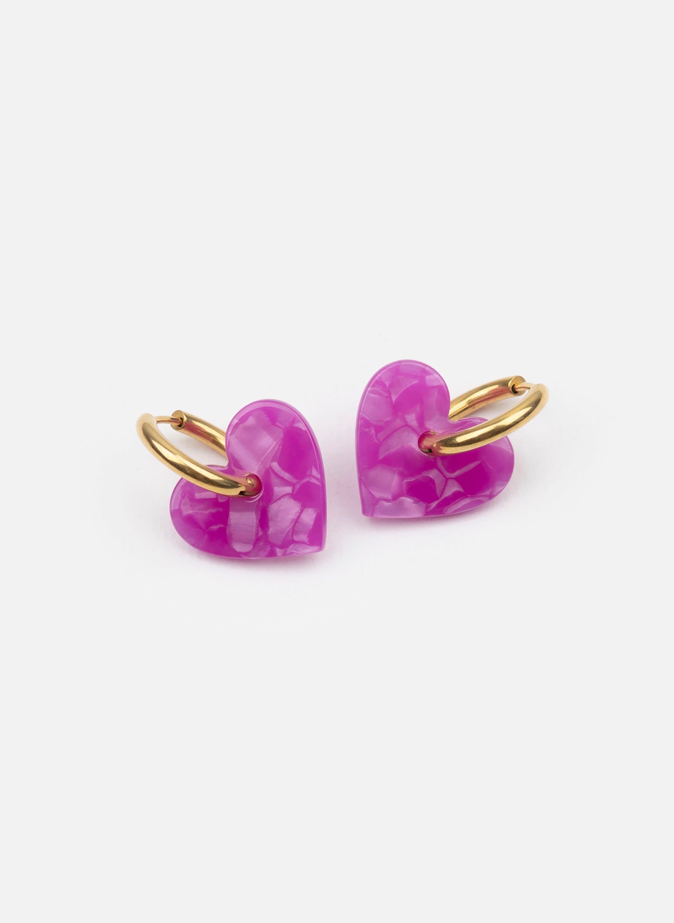 Boucles d'oreilles lova lova avec anneaux en acier inoxydable doré VioletKURAGE GINZA