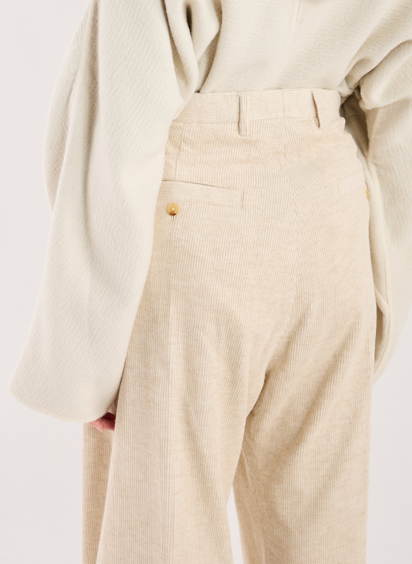 Ribbed cotton and linen trousers RICK OWENS Beige
