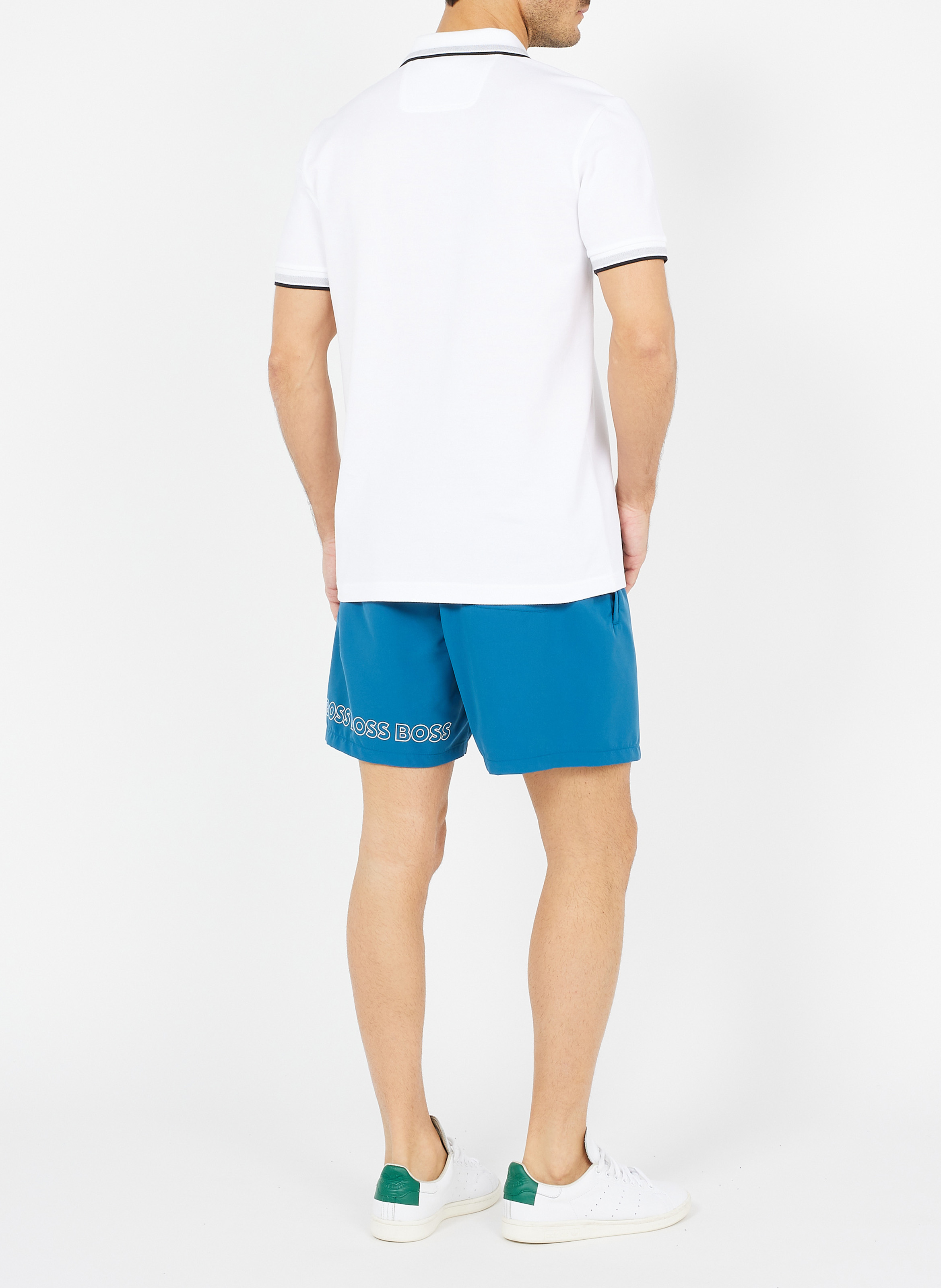 Polo regular fit en coton BOSS Blanc