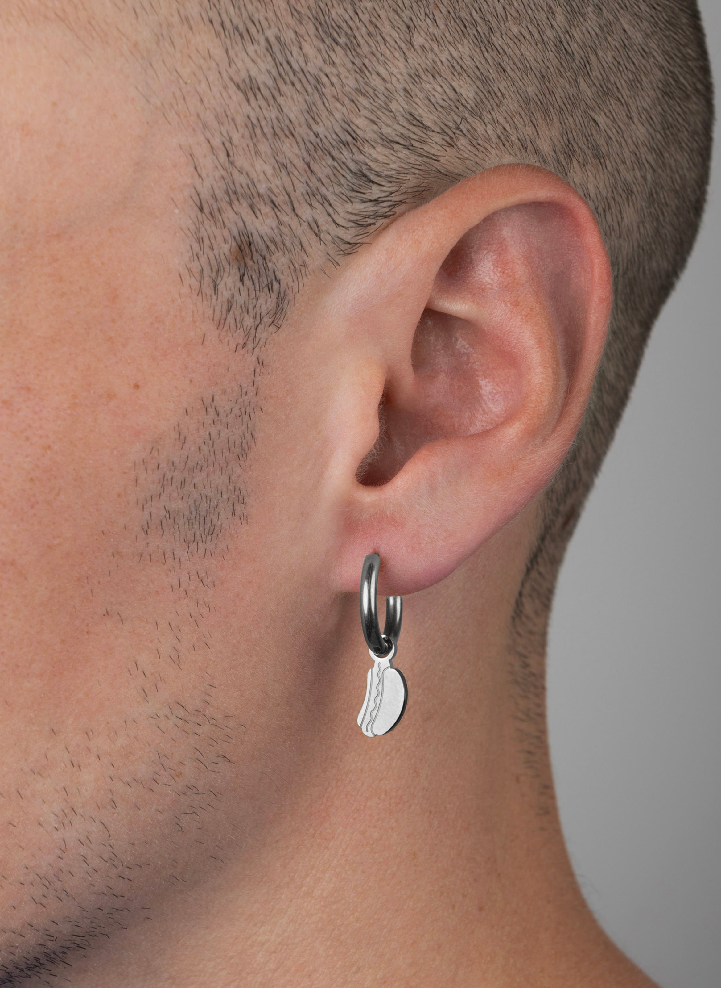 Boucles d'oreilles en acier inoxydable KURAGE GINZA Argent