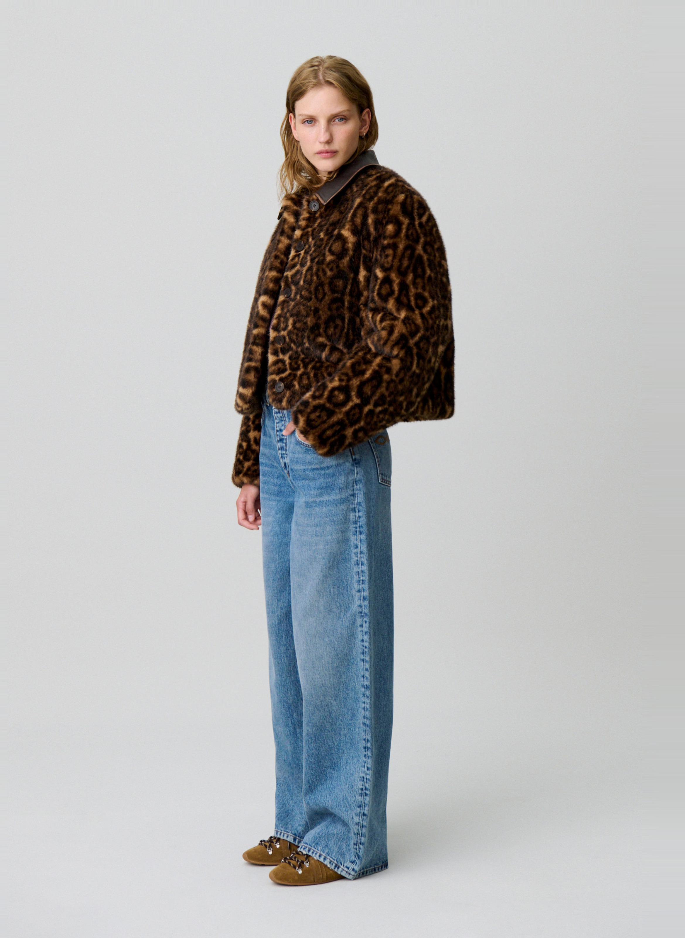 Veste col classique léopard francoise CLAUDIE PIERLOT Multicolore