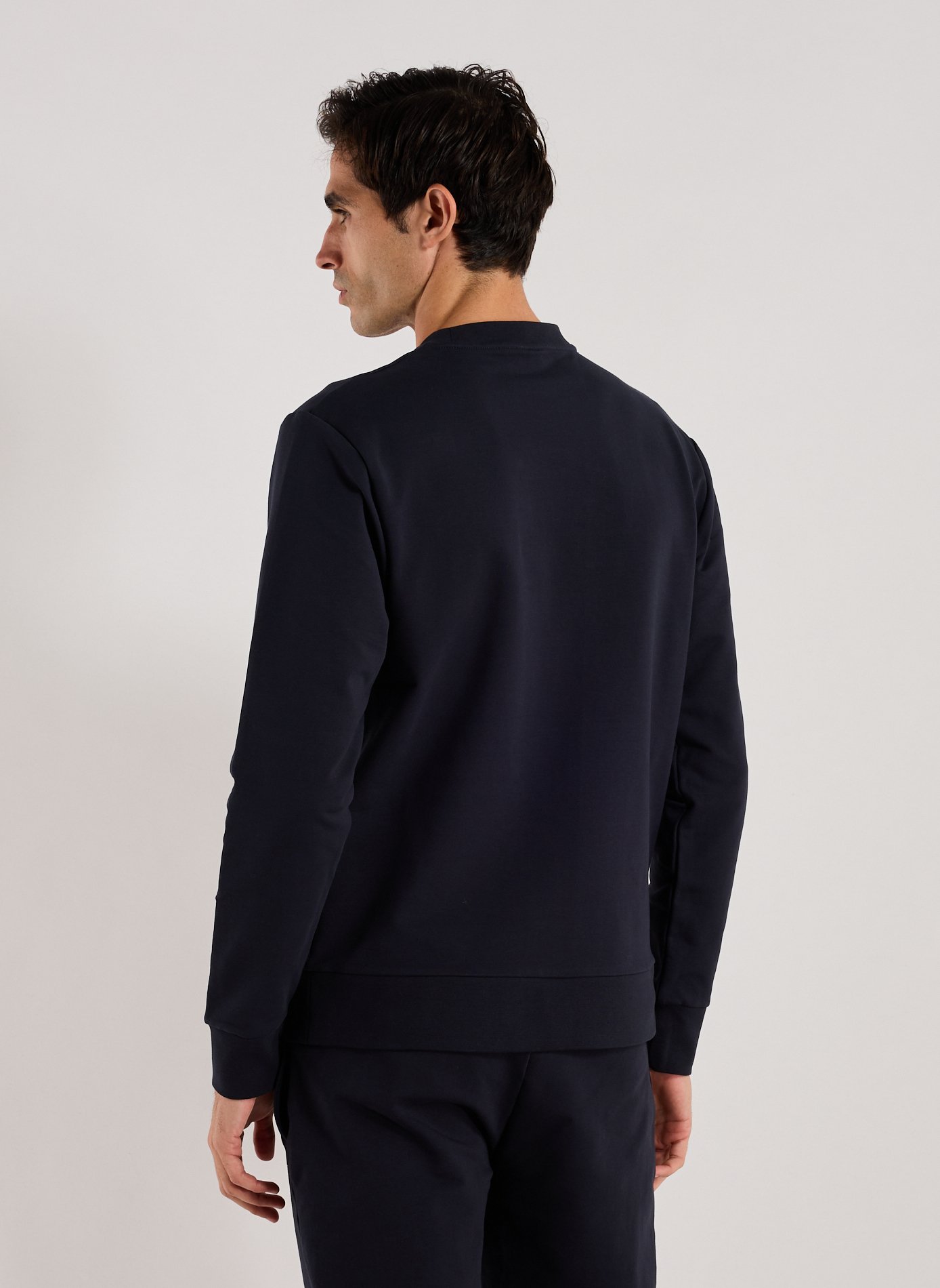 Cotton-blend round-neck jumper HACKETT Blue
