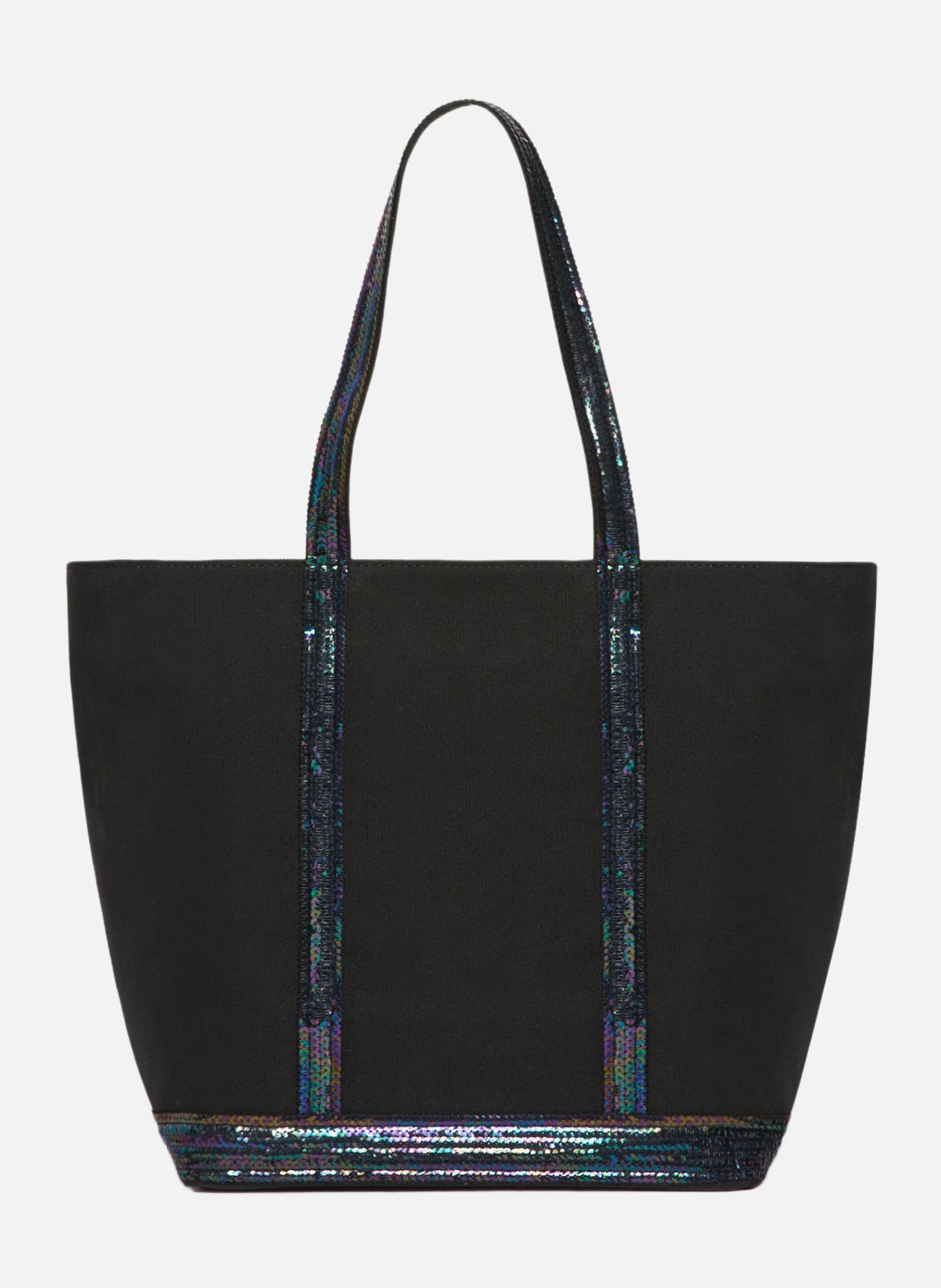 Cabas m zippé en toile  Noir irise