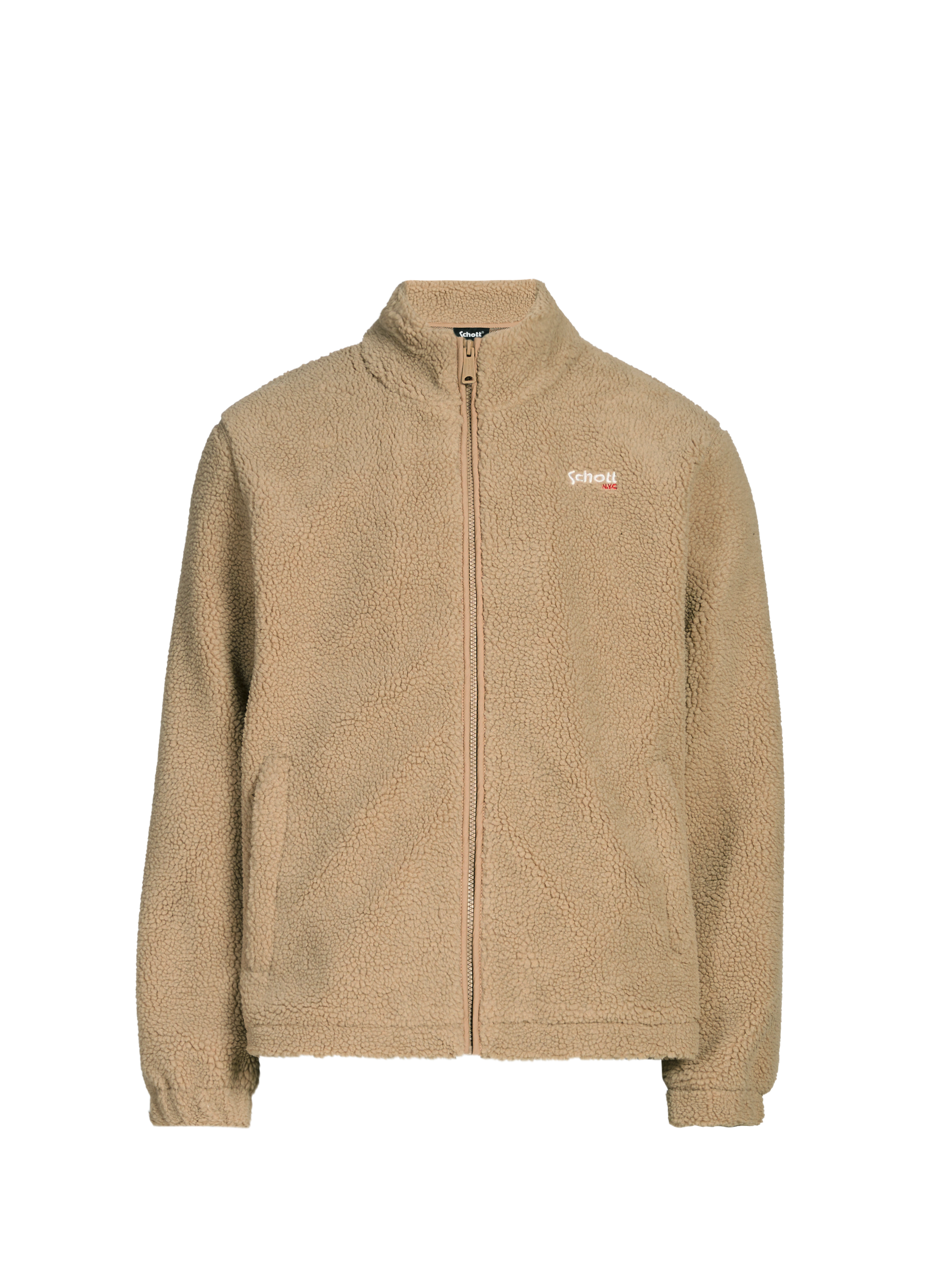 Veste droite polaire à col montant SCHOTT Beige