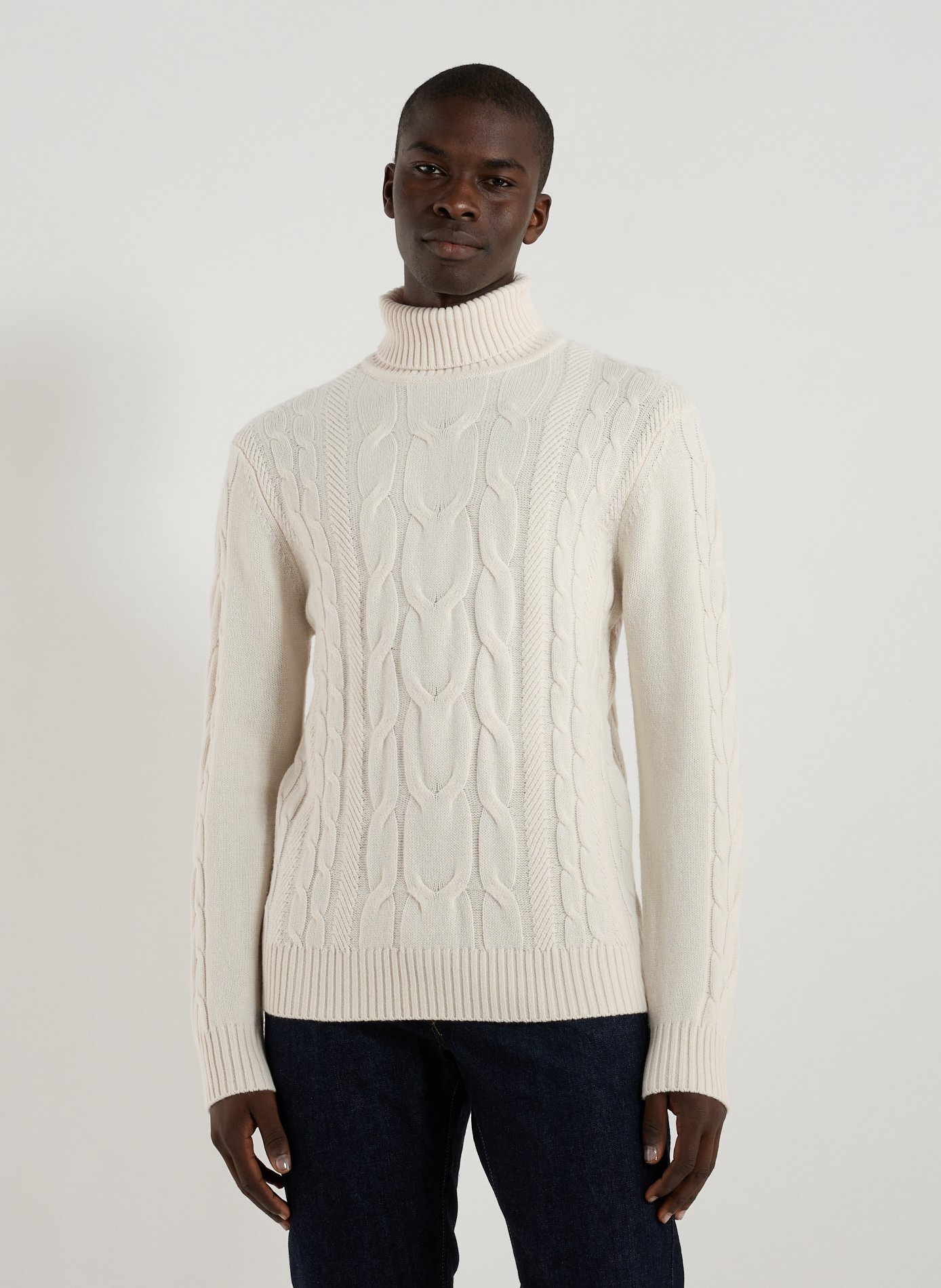 HACKETT Wool and cashmere turtleneck sweater White