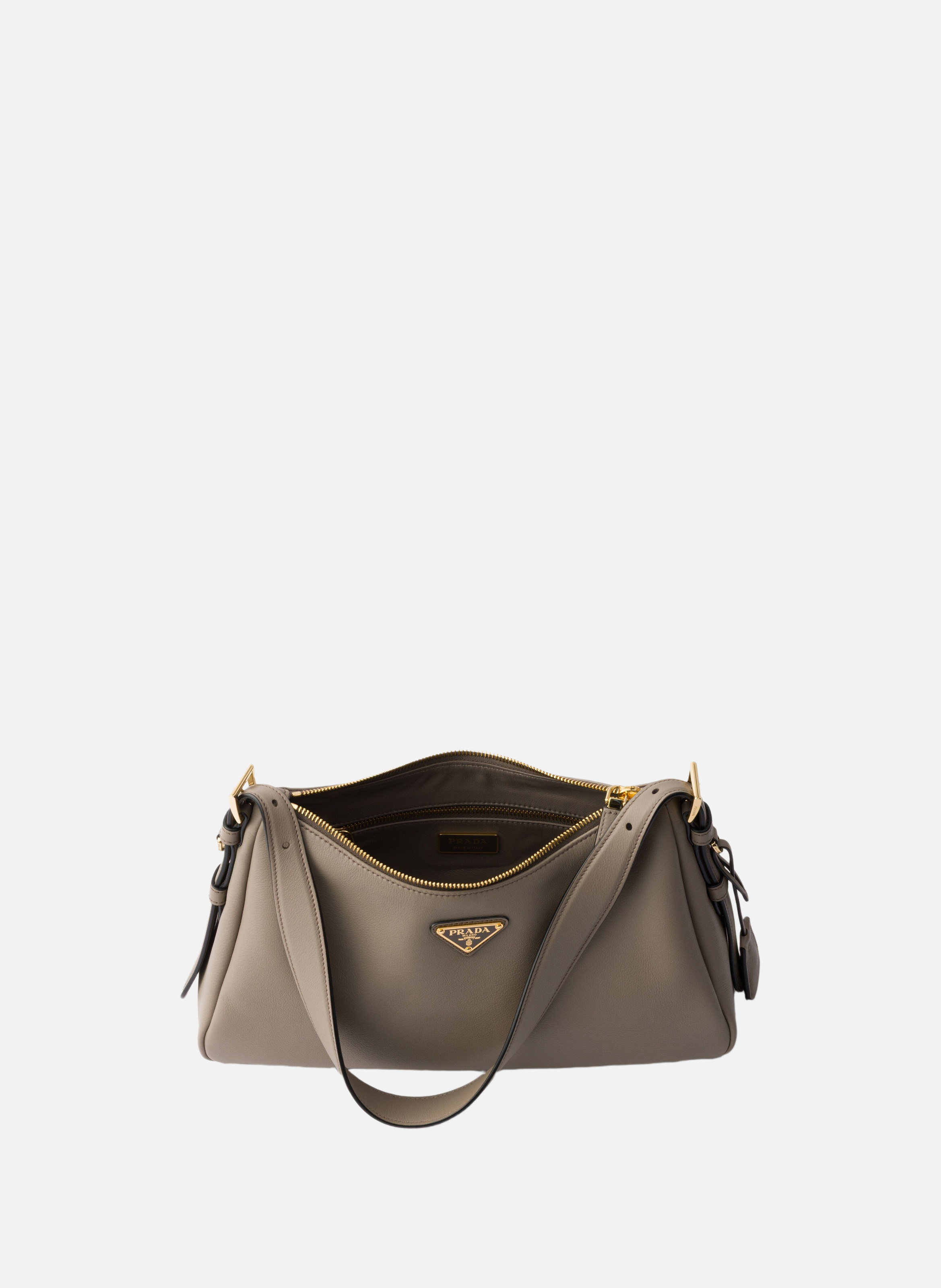 Sac porté épaule prada aimée en cuir PRADA Gris