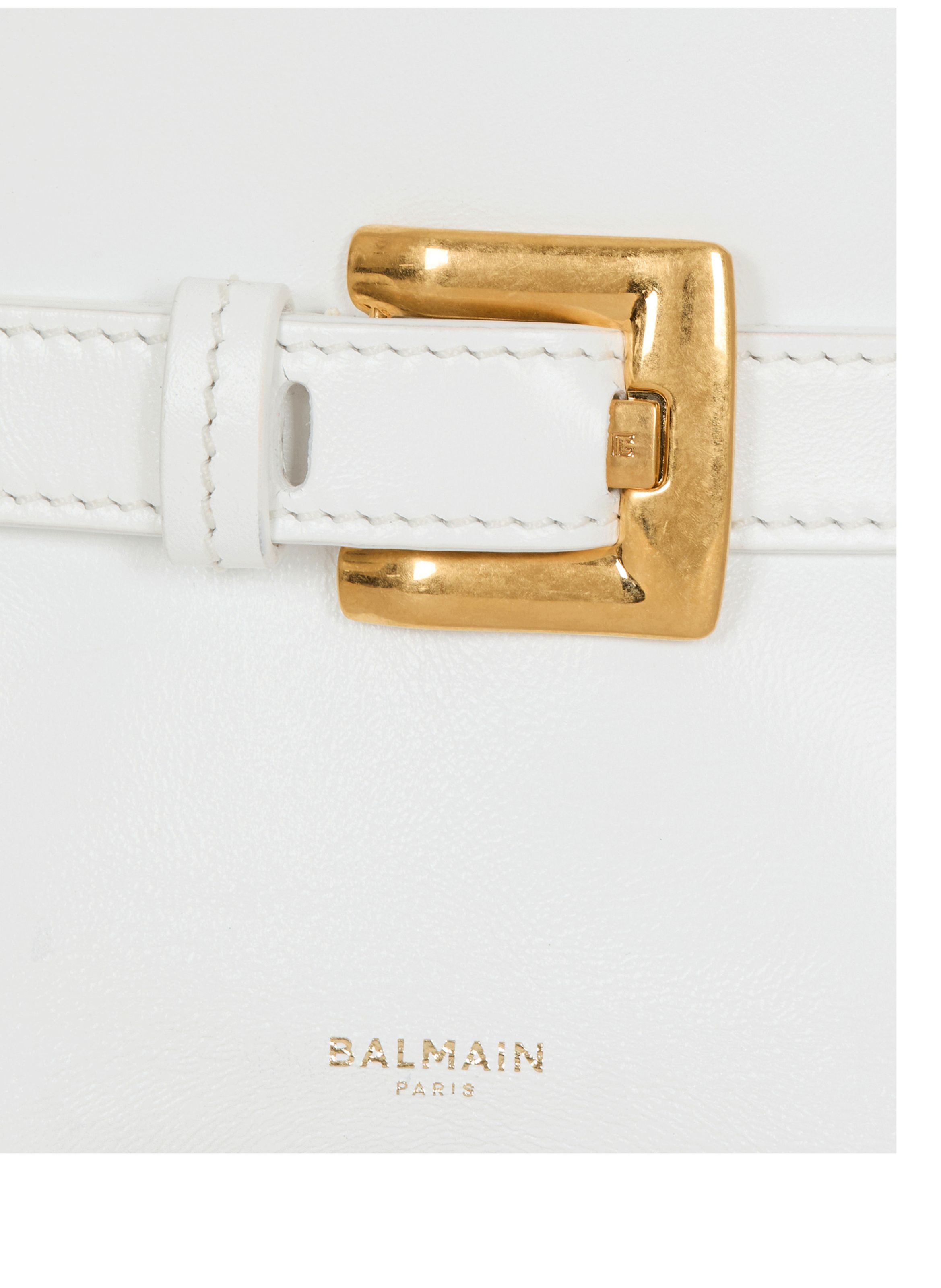 Sac shuffle mini en cuir de veau BALMAIN Blanc