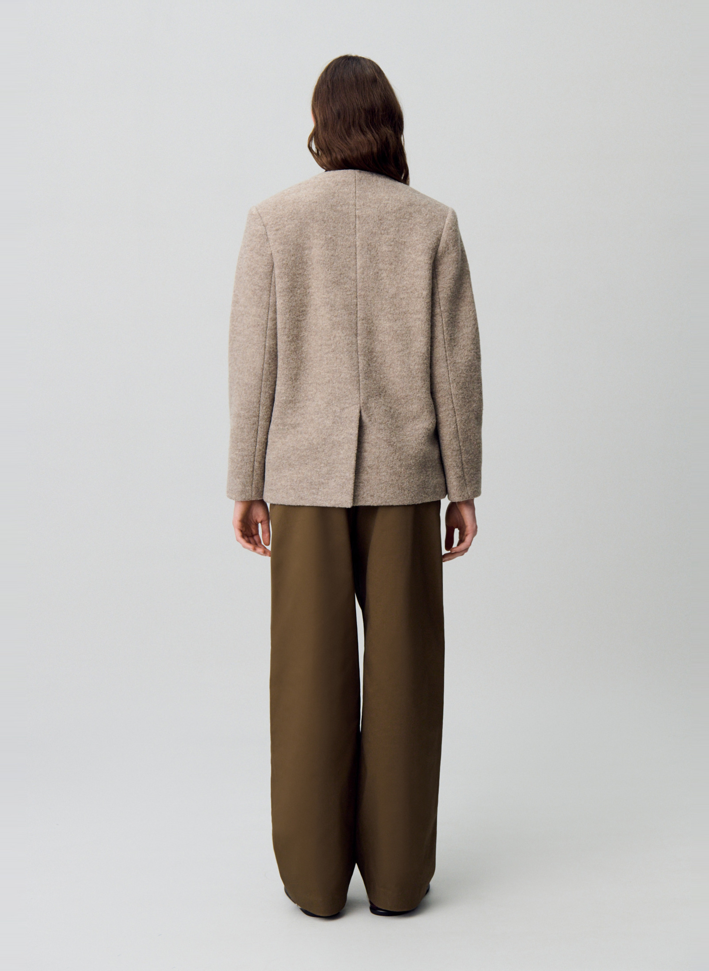 Veste droite en laine CLAUDIE PIERLOT Beige