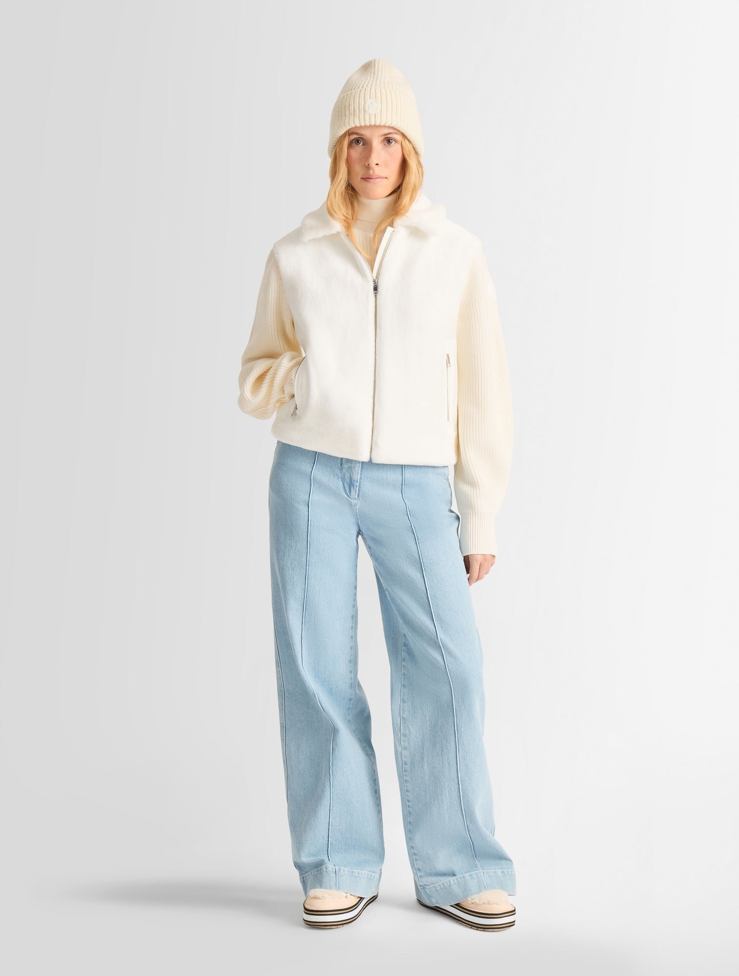 Veste paige col tailleur coupe regular FUSALP Blanc