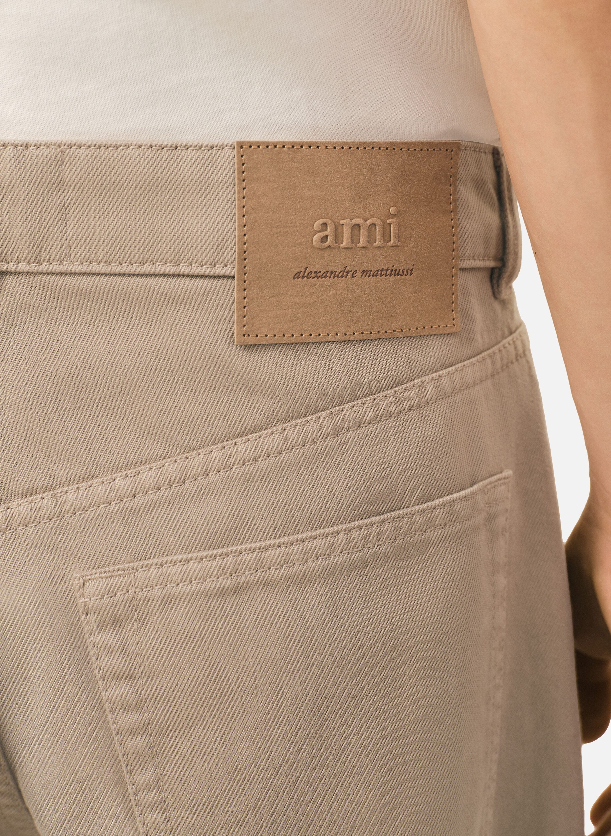 Jean coupe large en coton AMI PARIS Beige