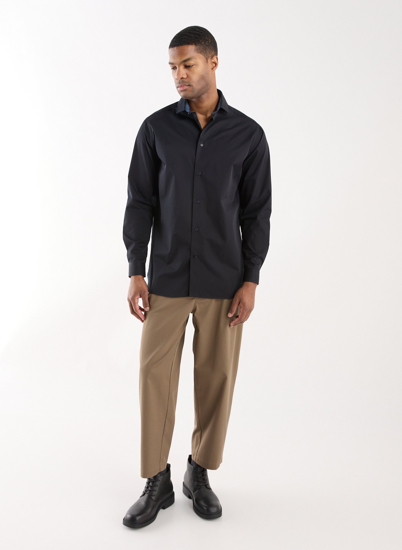 Bottines à lacets en cuir de vache CALVIN KLEIN Noir