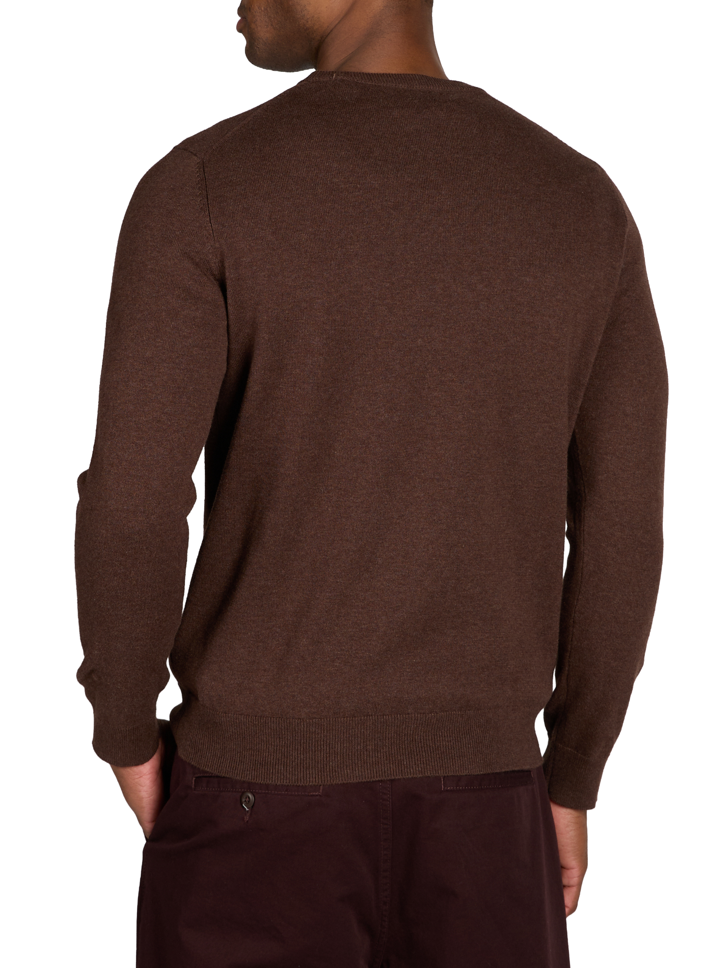 Pull col rond en coton GANT Marron