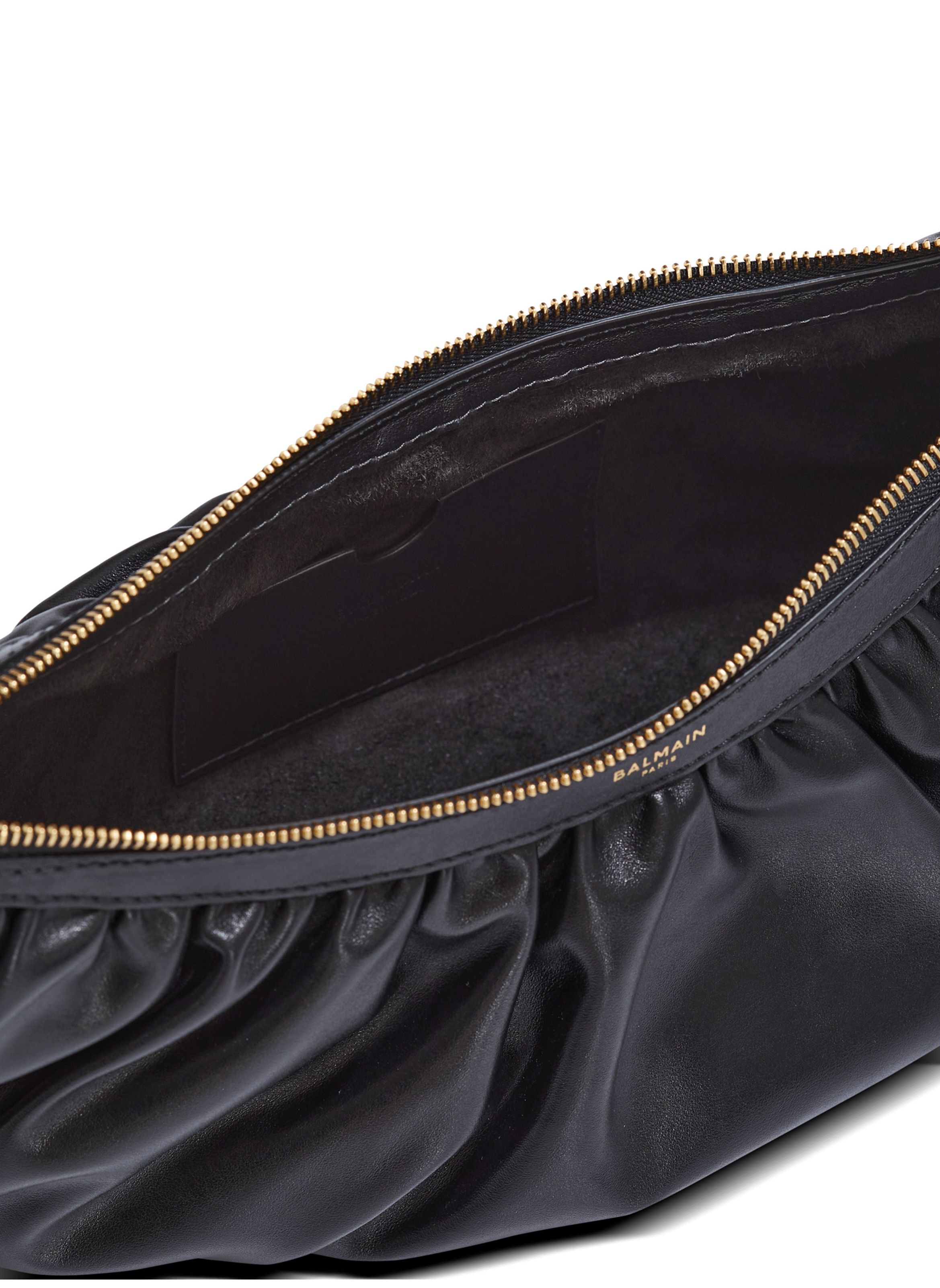 Sac ebene hobo en cuir de veau BALMAIN Noir