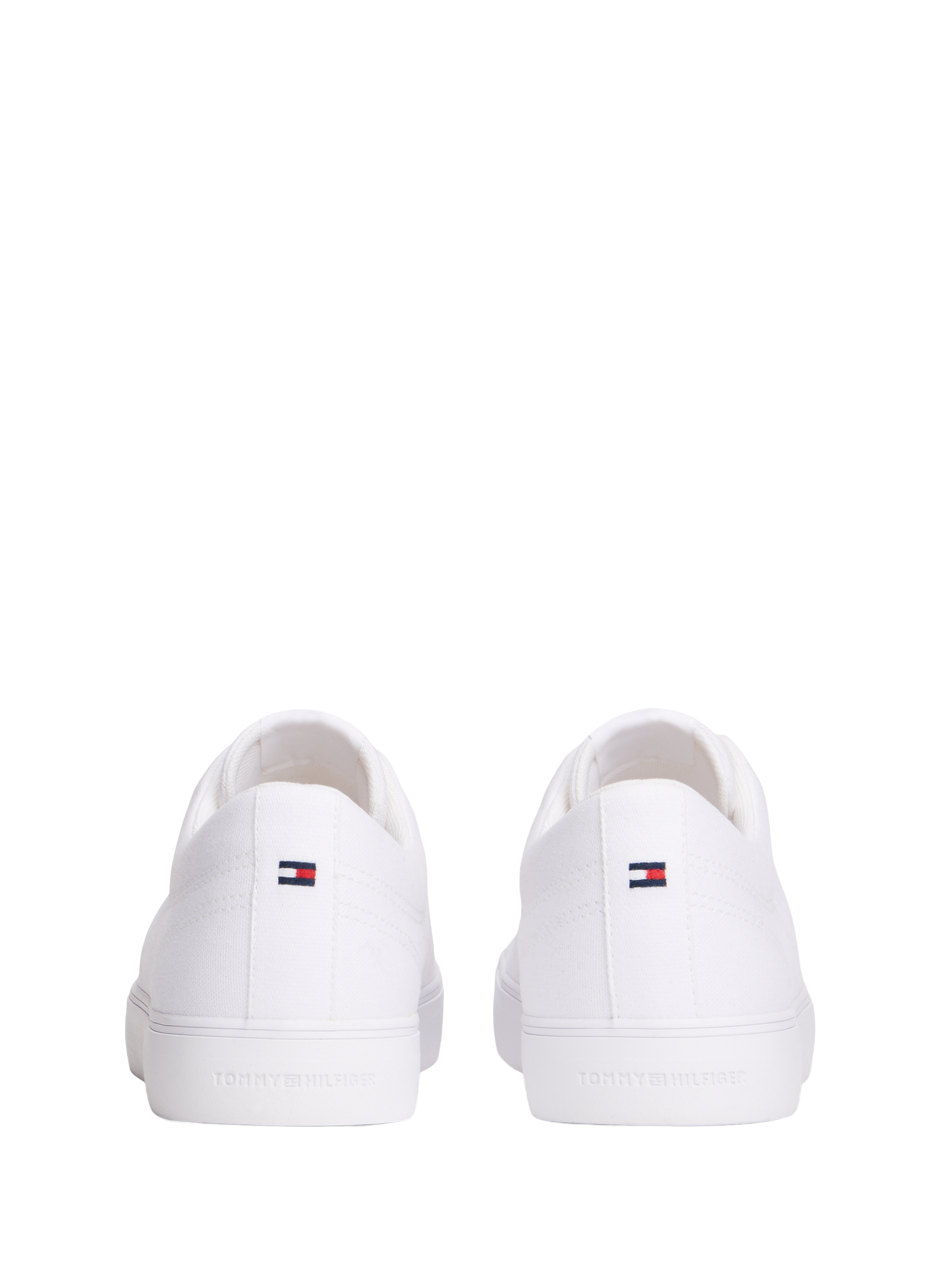 Low-top canvas sneakers with recycled logo TOMMY HILFIGER White