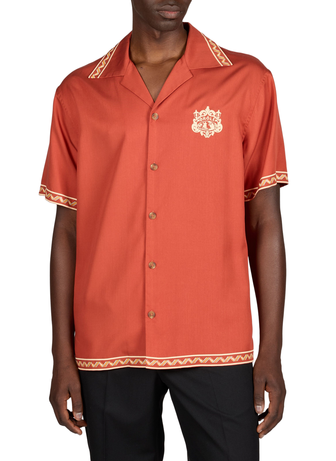 Chemise à imprimé en lyocell DROLE DE MONSIEUR Marron