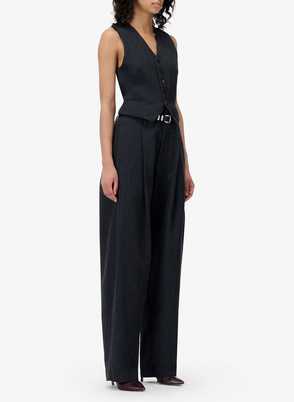 Veston tailleur sans manches en laine mélangée benyo IRO Bleu