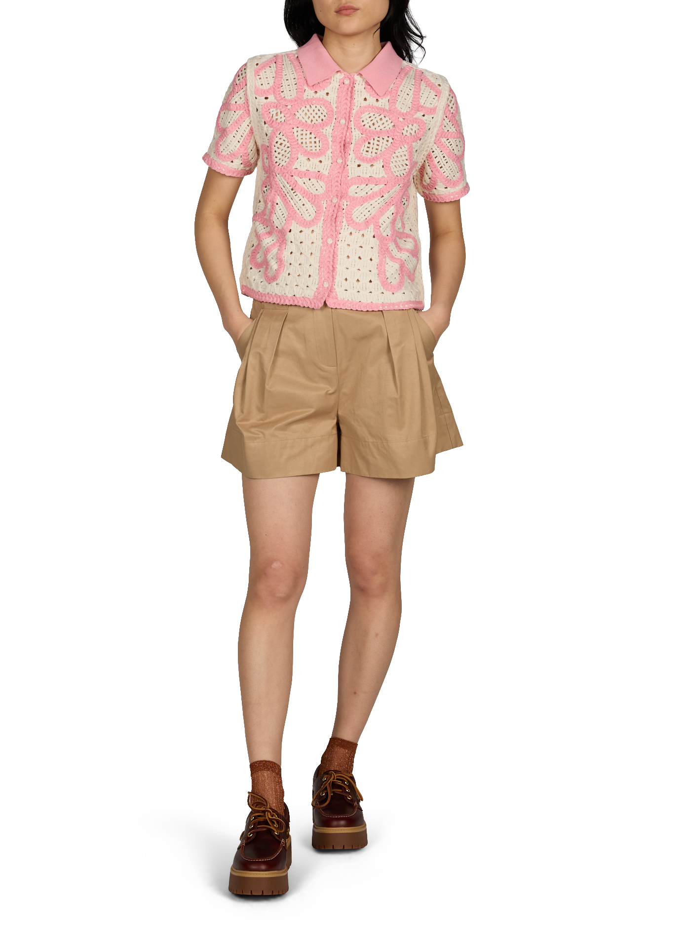 Gilet Gavrili en maille  SUNCOO Rose