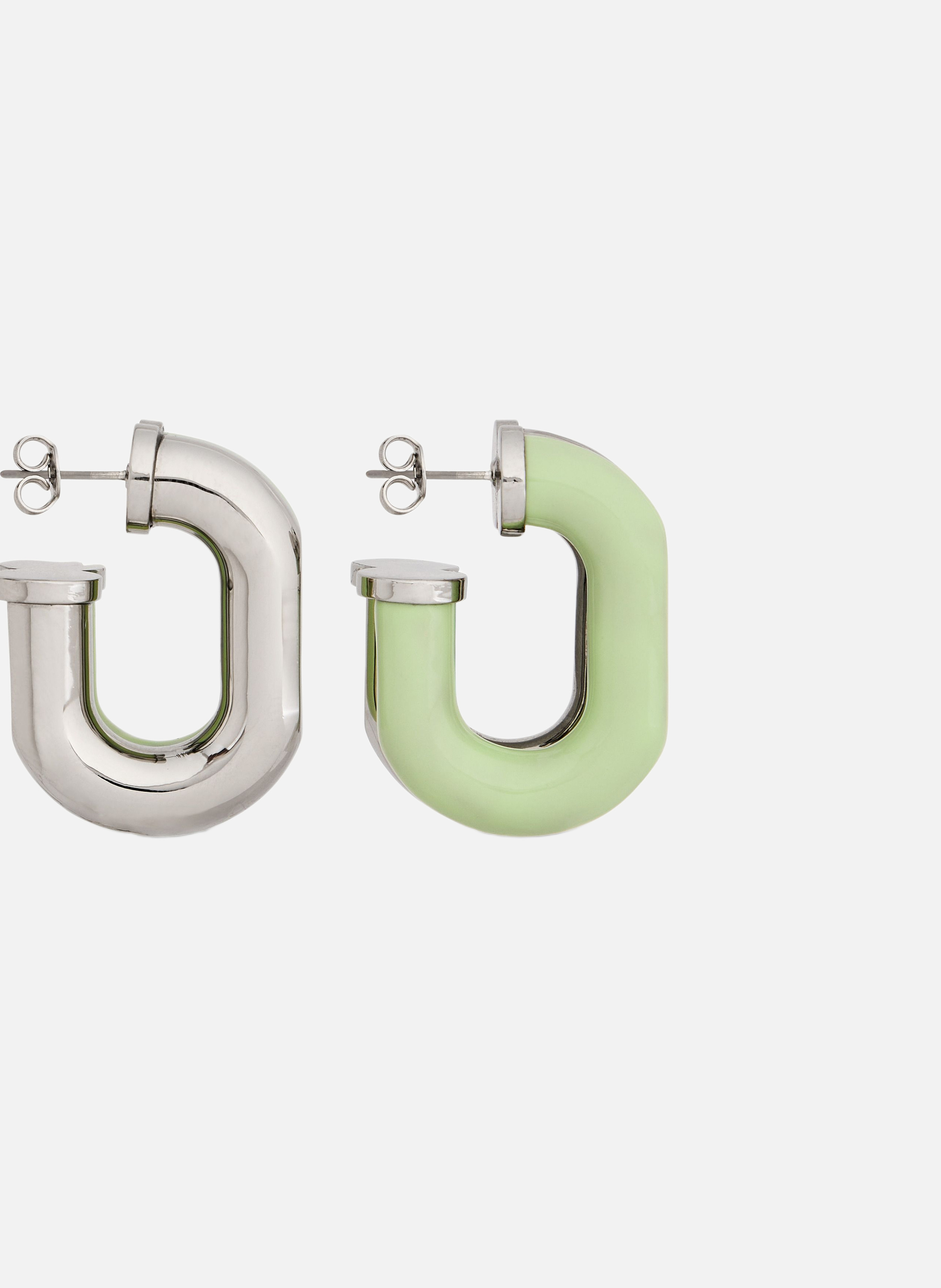 Boucles d’oreilles xl link bicolores RABANNE Vert