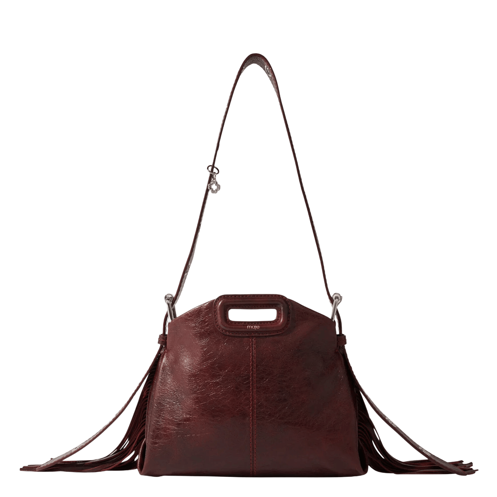 Sac bandoulière en cuir miss m mini MAJE Rouge