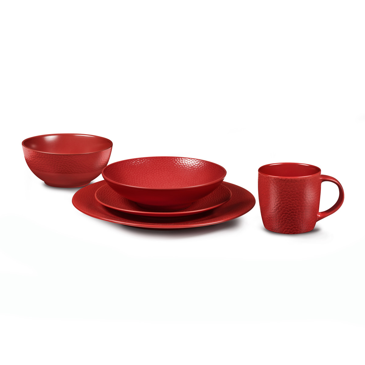 Stone - assiette creuse 25 cm (lot de 6) MEDARD DE NOBLAT Rouge