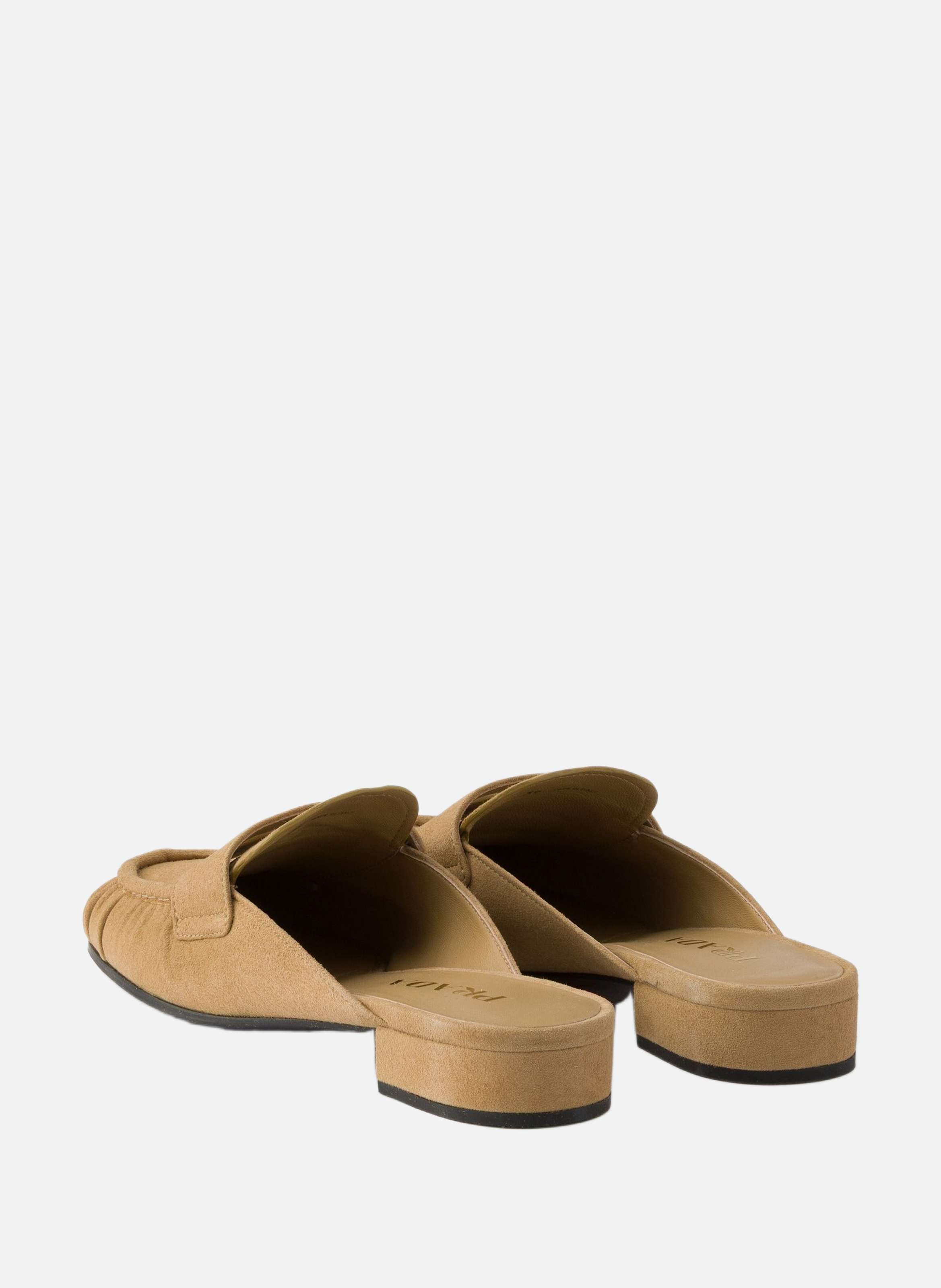 Mules en veau velours PRADA Beige