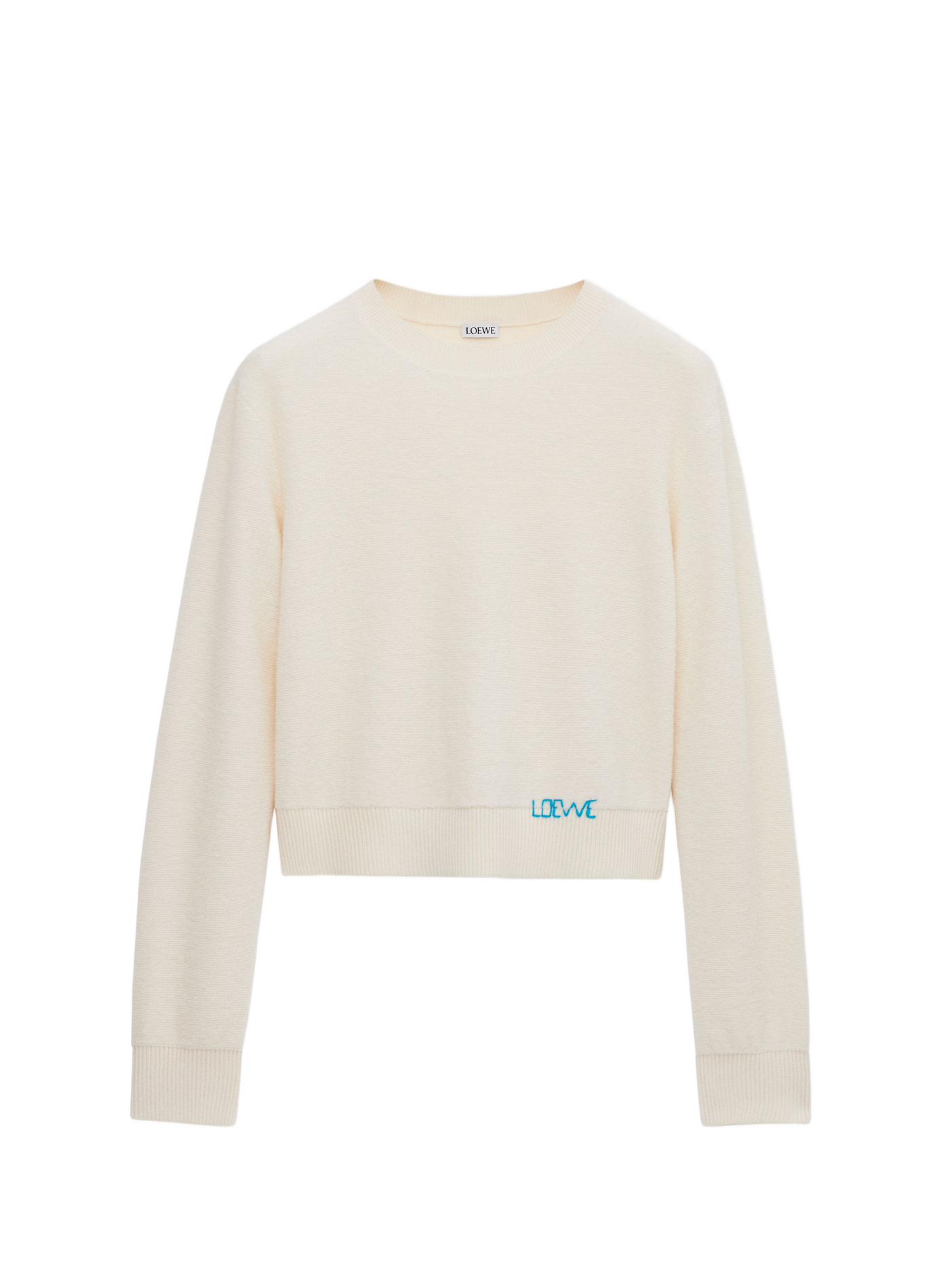 Straight wool embroidered sweater LOEWE White