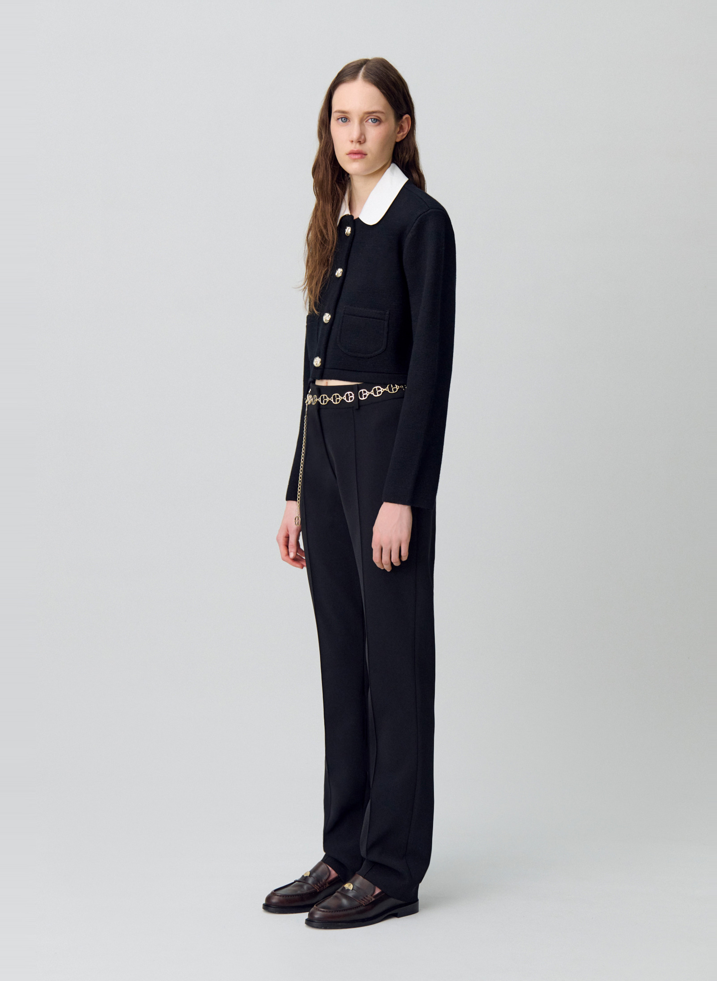 Pantalon droit uni taille haute CLAUDIE PIERLOT Noir