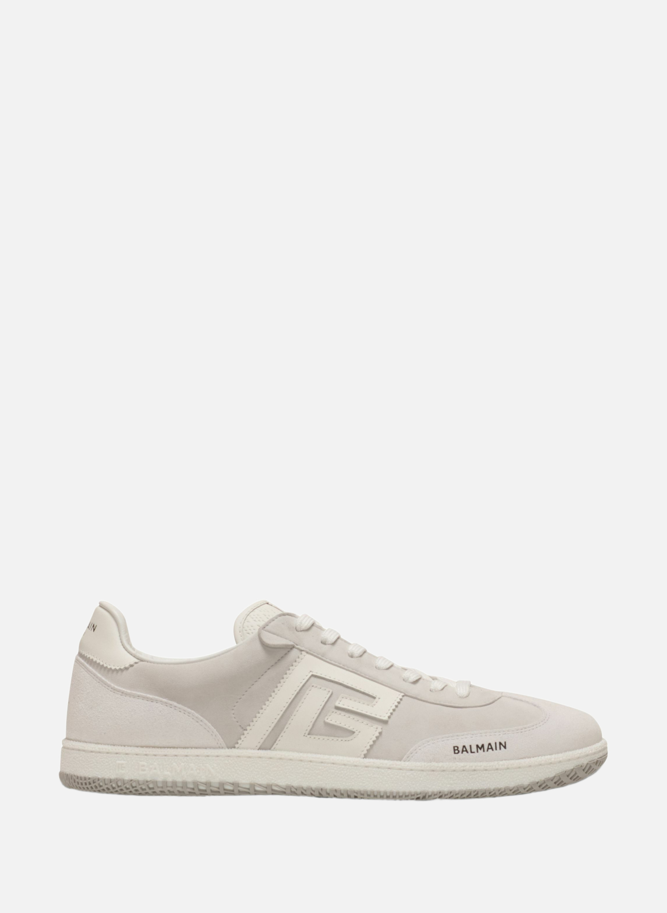 Baskets balmain swan en cuir suédé et lisse BALMAIN Blanc