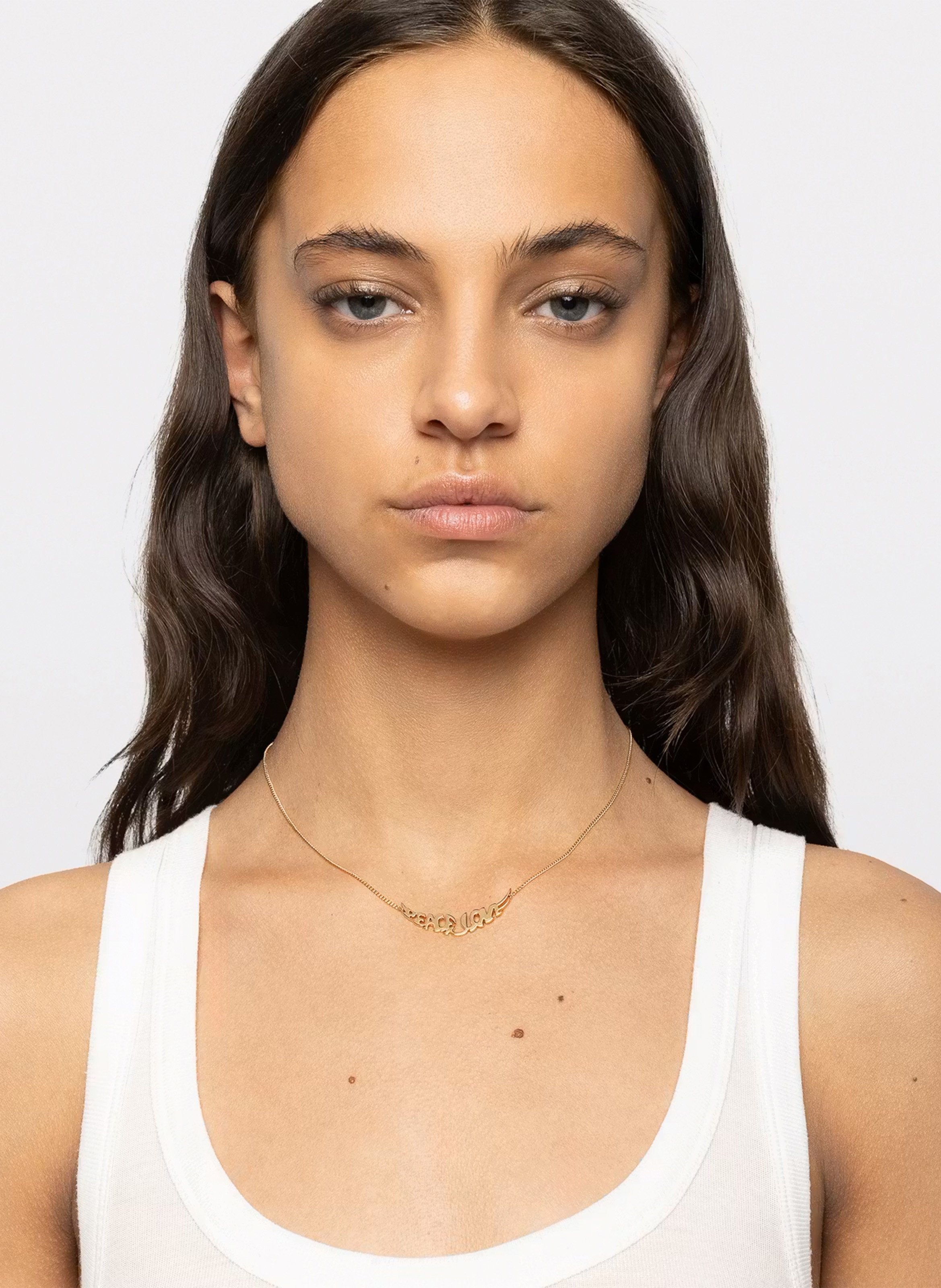 Brass lettering peace necklace ZADIG&VOLTAIRE Yellow