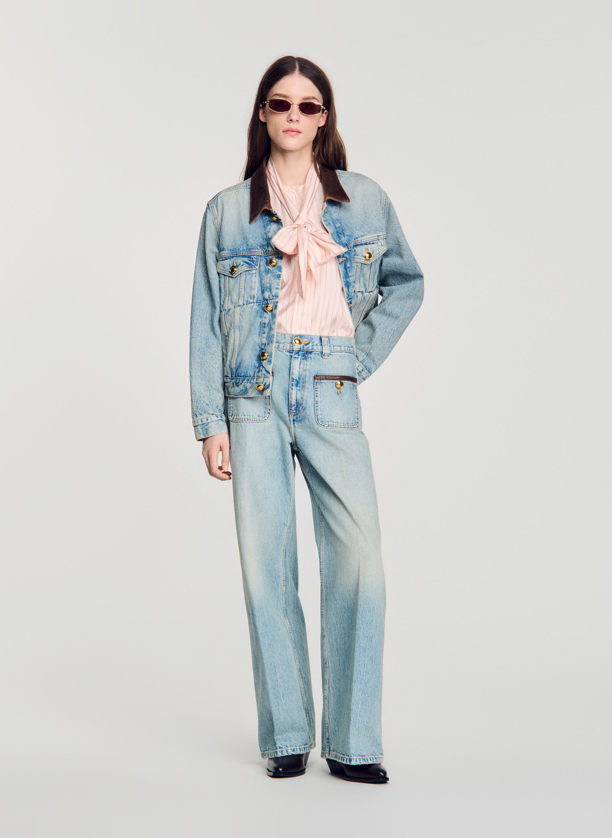 Jean large SANDRO Bleu