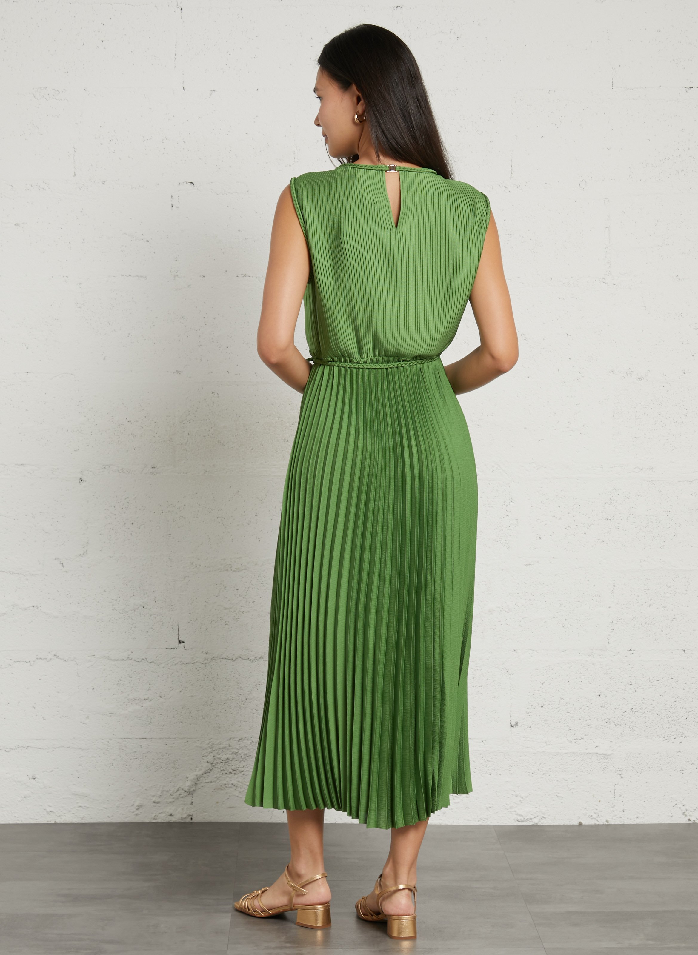 Robe droite longue plissée bell MAISON 123 Vert