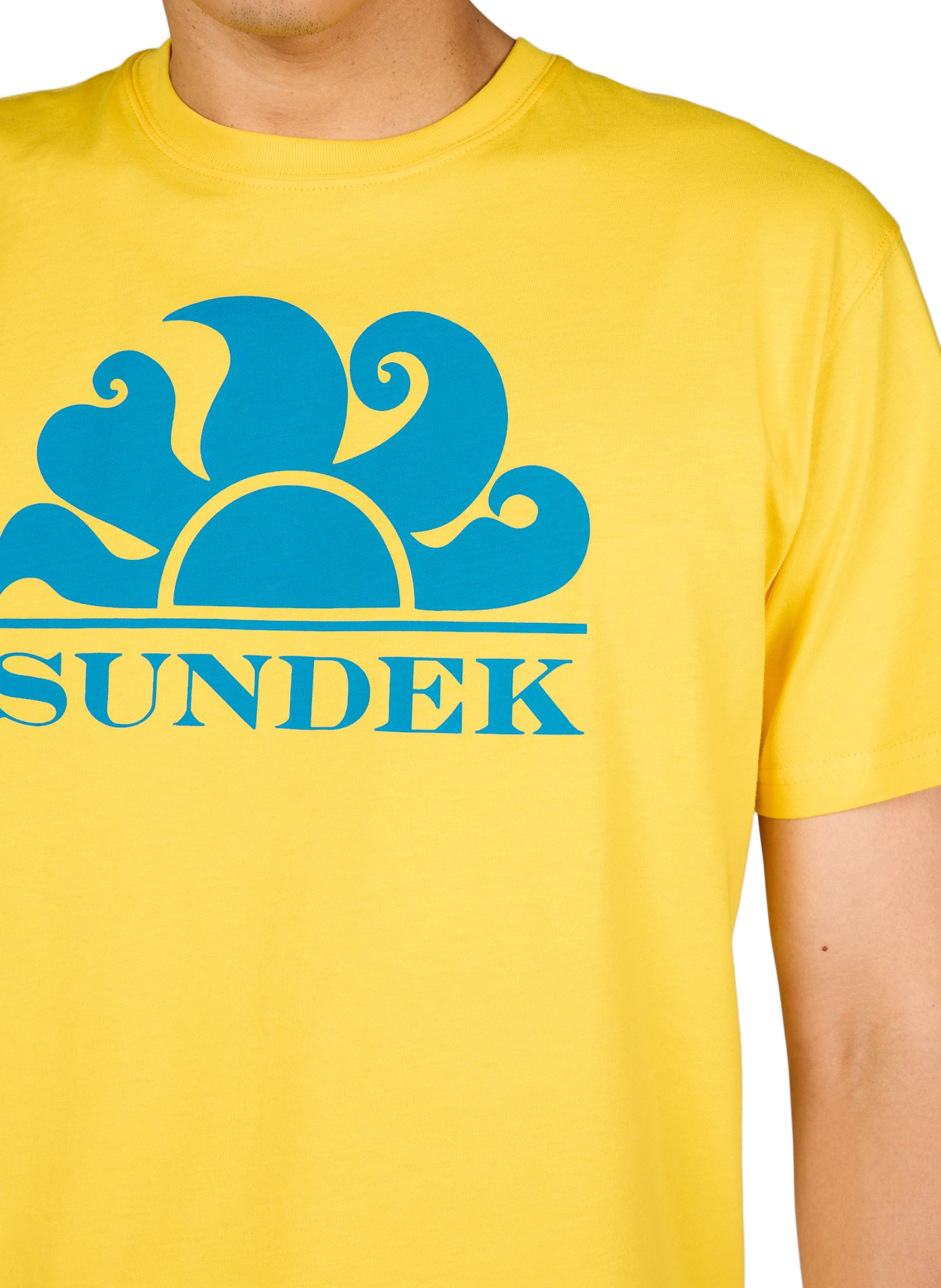 Round neck cotton t-shirt SUNDEK Yellow