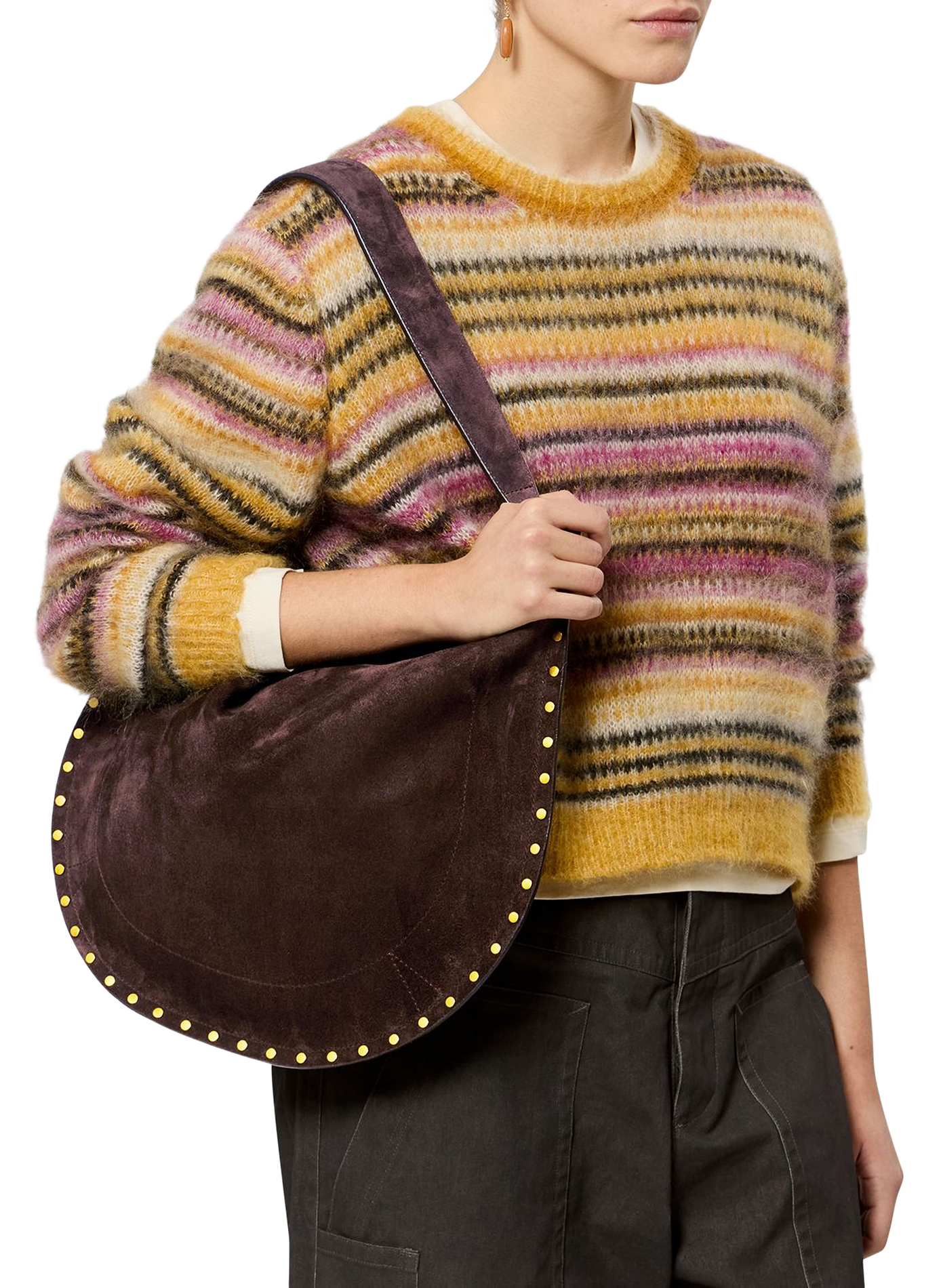 Umhängetasche Oskan Hobo aus weichem Kalbsleder ISABEL MARANT Braun