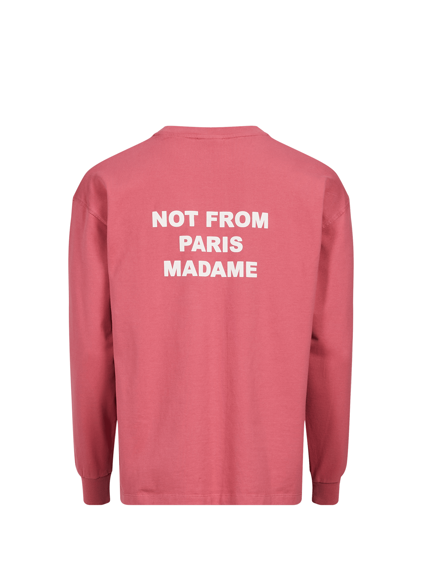 Long-sleeved T-shirt with slogan print on the back in cotton. DROLE DE MONSIEUR Pink