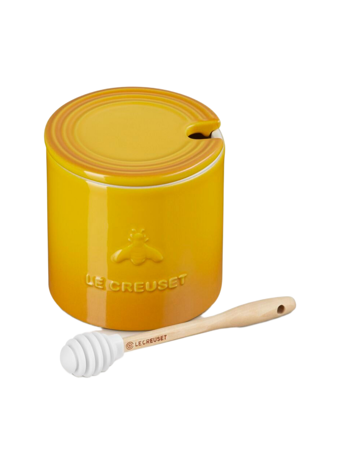 Honigtopf mit Löffel Signature aus Keramik LE CREUSET Gelb