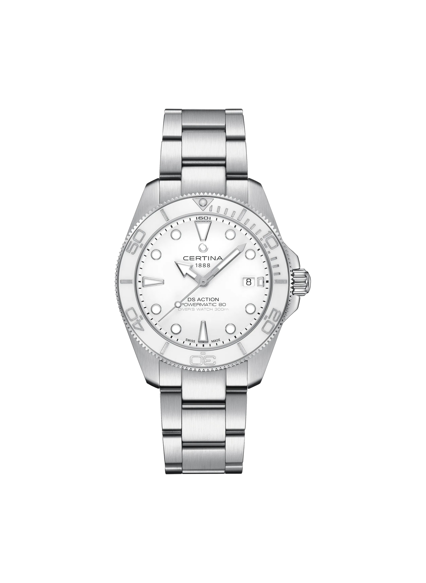 Montre automatique DS ACTION DIVER en acier inoxydable CERTINA Blanc