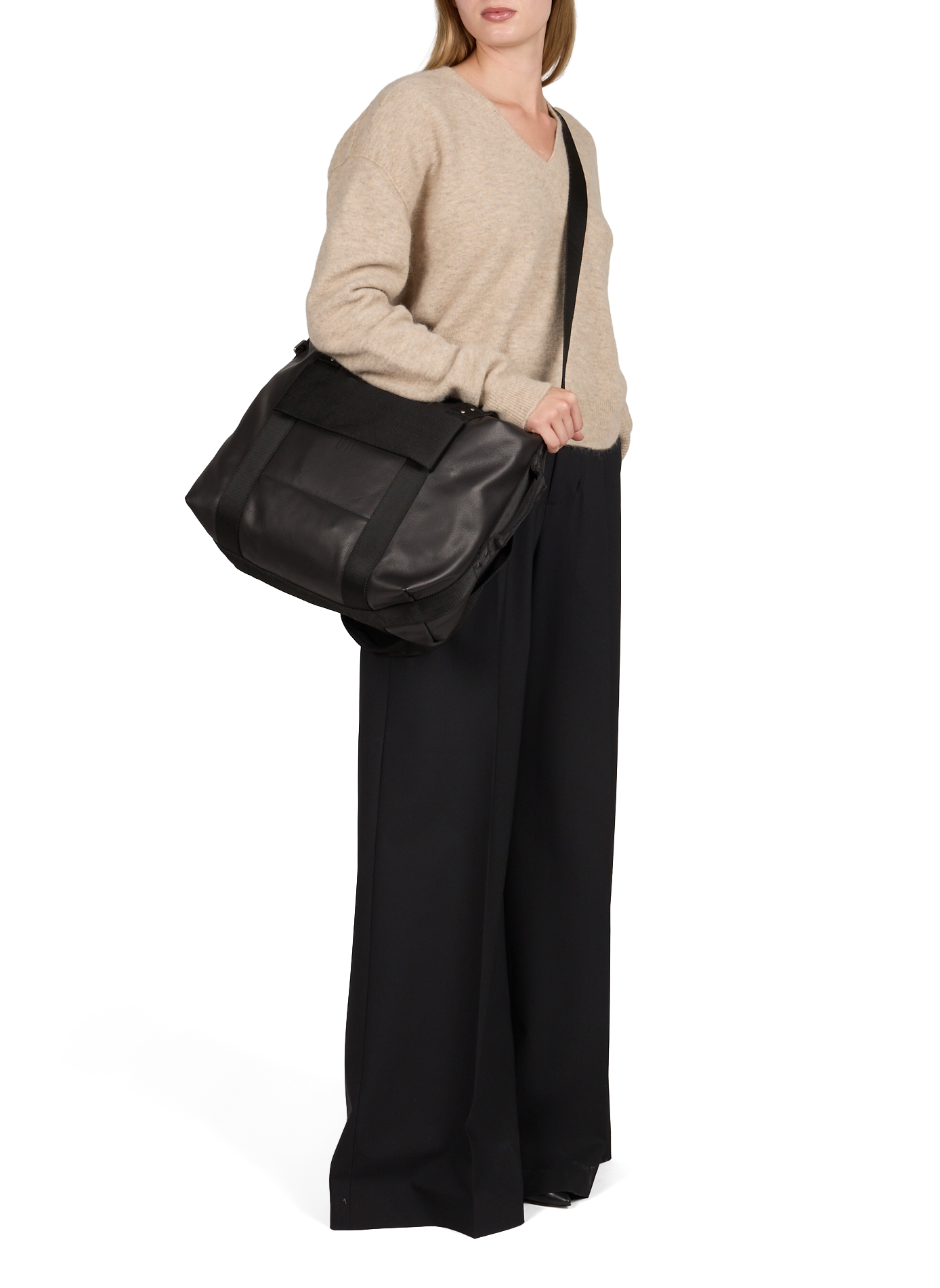 Pantalon évasé en laine vierge RICK OWENS Noir