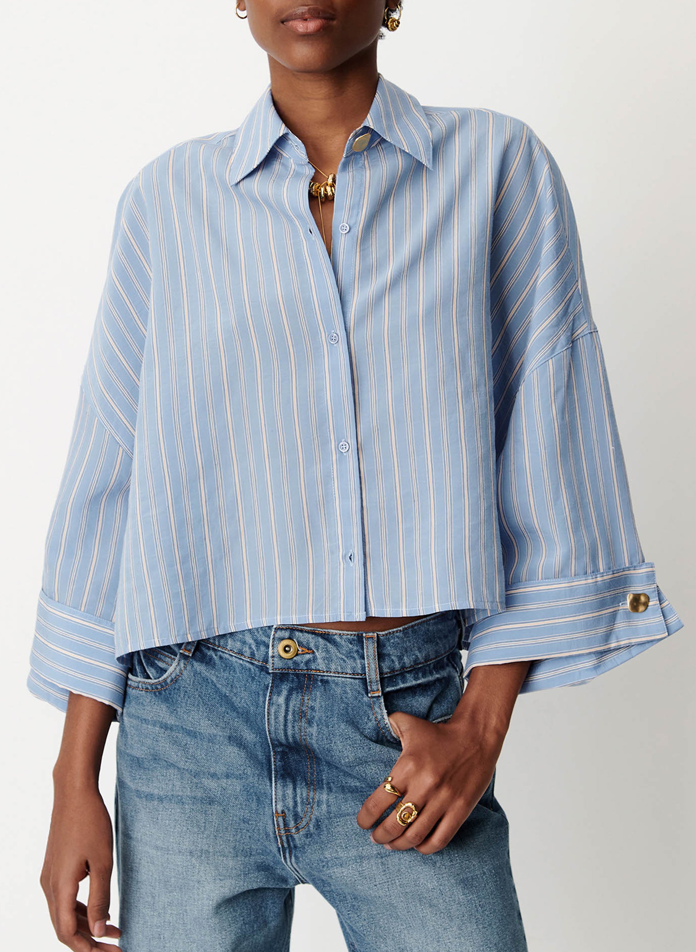 Chemise ample à rayures rythmia SESSUN Bleu