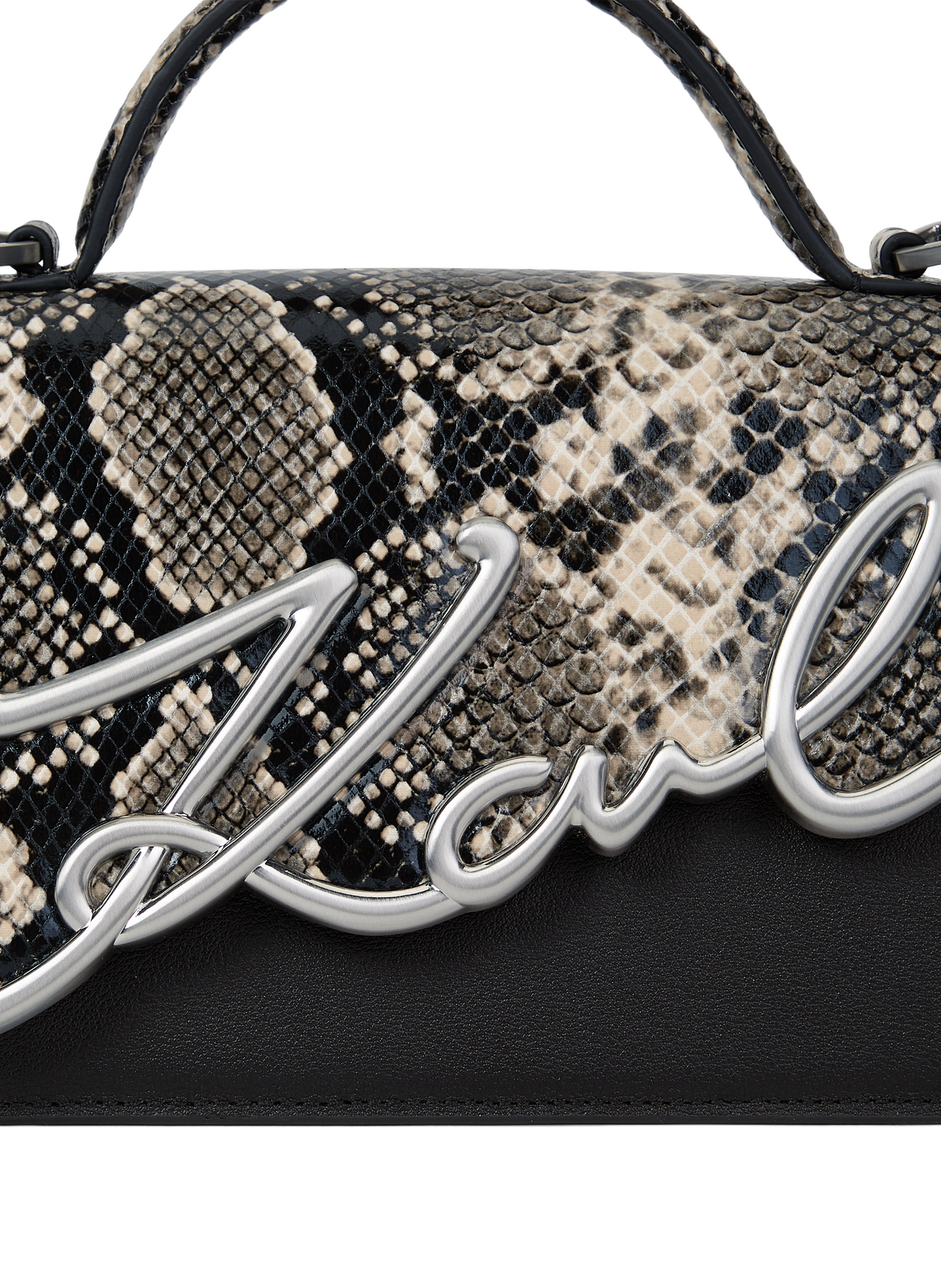 Handtasche K/Signature 2.0 mit Tierdruck aus gemischtem Leder KARL LAGERFELD No color