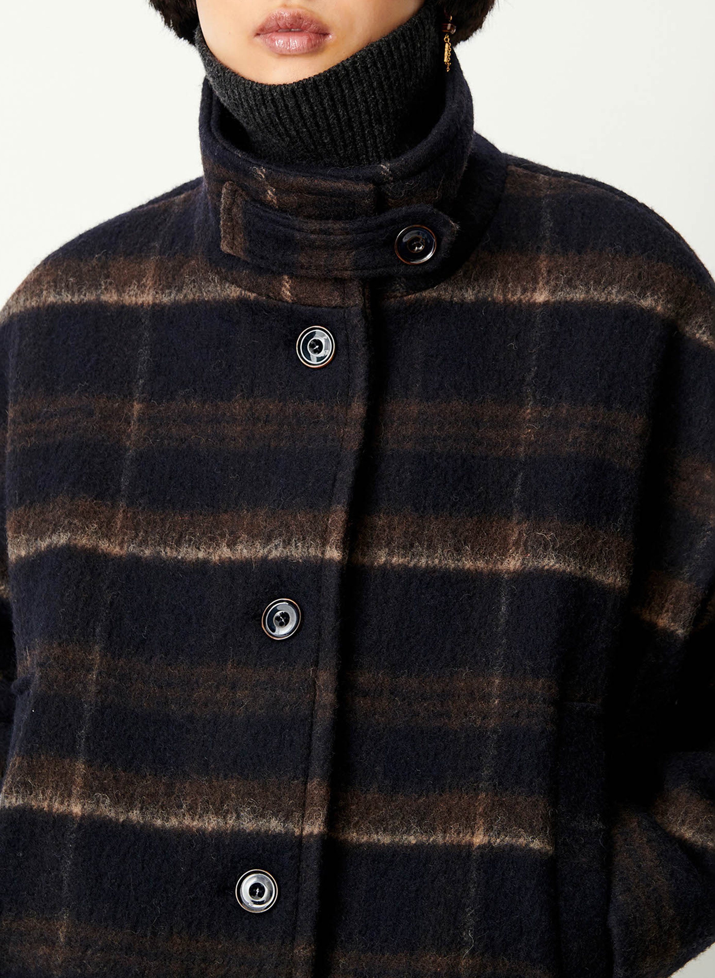 Manteau droit en laine mélangée paolino SESSUN Bleu