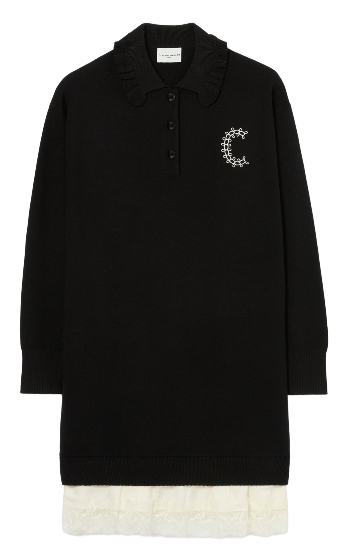 Robe courte col polo en laine mélangée CLAUDIE PIERLOT Multicolore