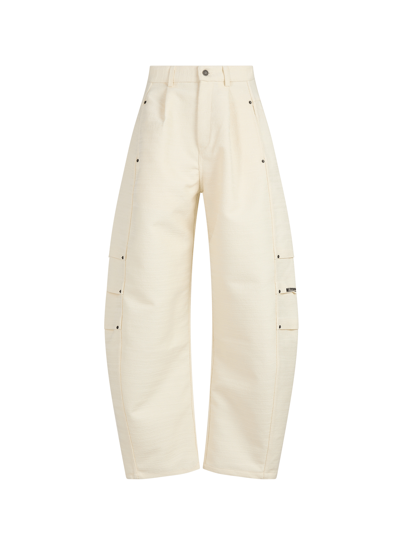 Pantaloni ampi in misto lana RENÈ Bianco