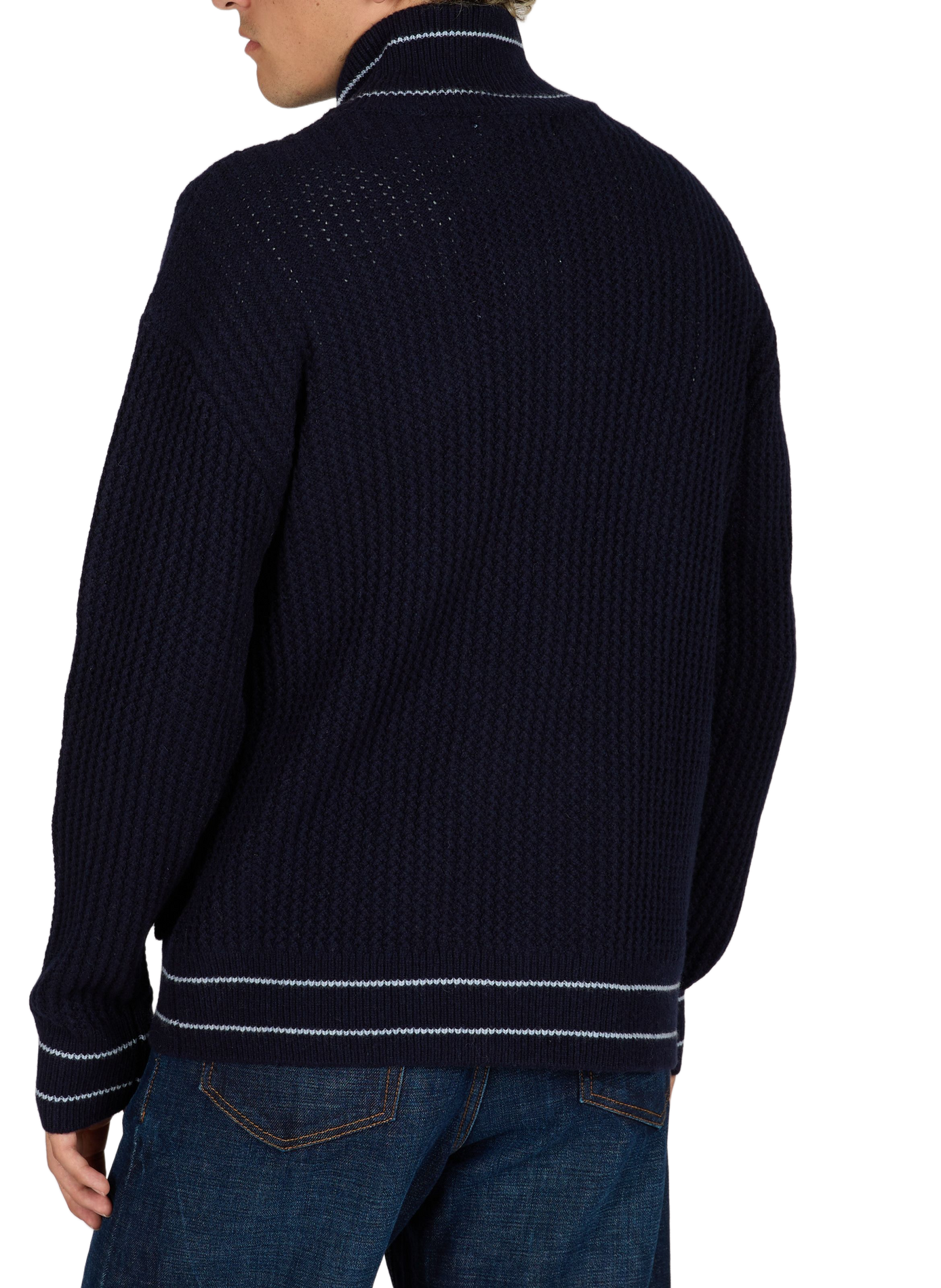 Zip-up high-neck wool vest MAISON LABICHE Blue