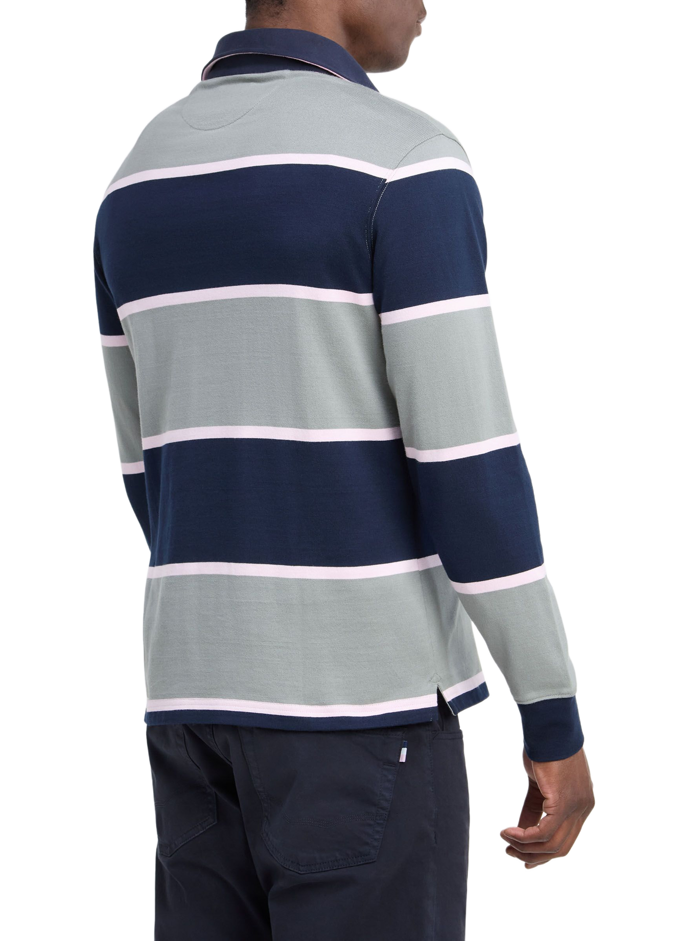 Polo slim à rayures en coton EDEN PARK Khaki