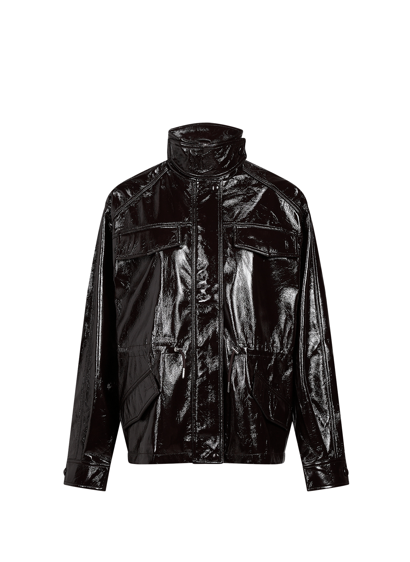Oversized patent Glory jacket BERENICE Brown
