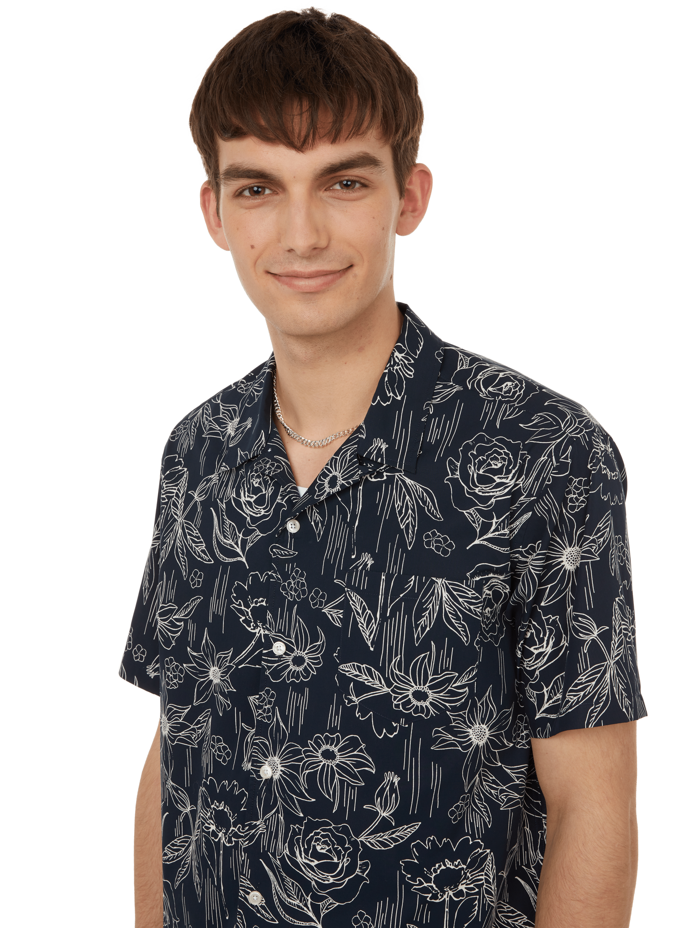 Chemise à imprimé en coton AU PRINTEMPS PARIS Bleu